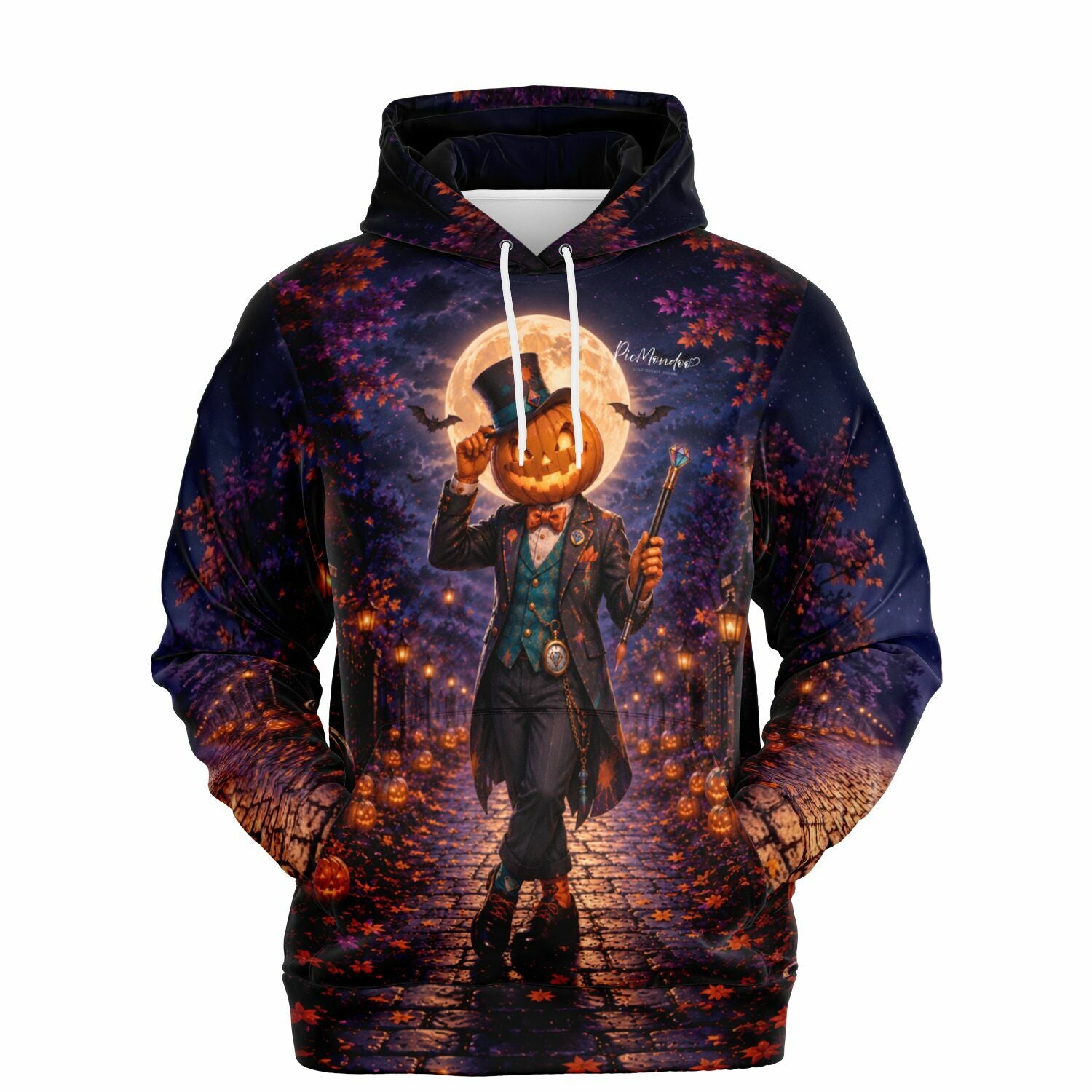 Dreamer Hoodie Willkommen zur Herbstnacht mit Kürbiskopf-Motiv im Stil von Diamond Painting und Malen nach Zahlen