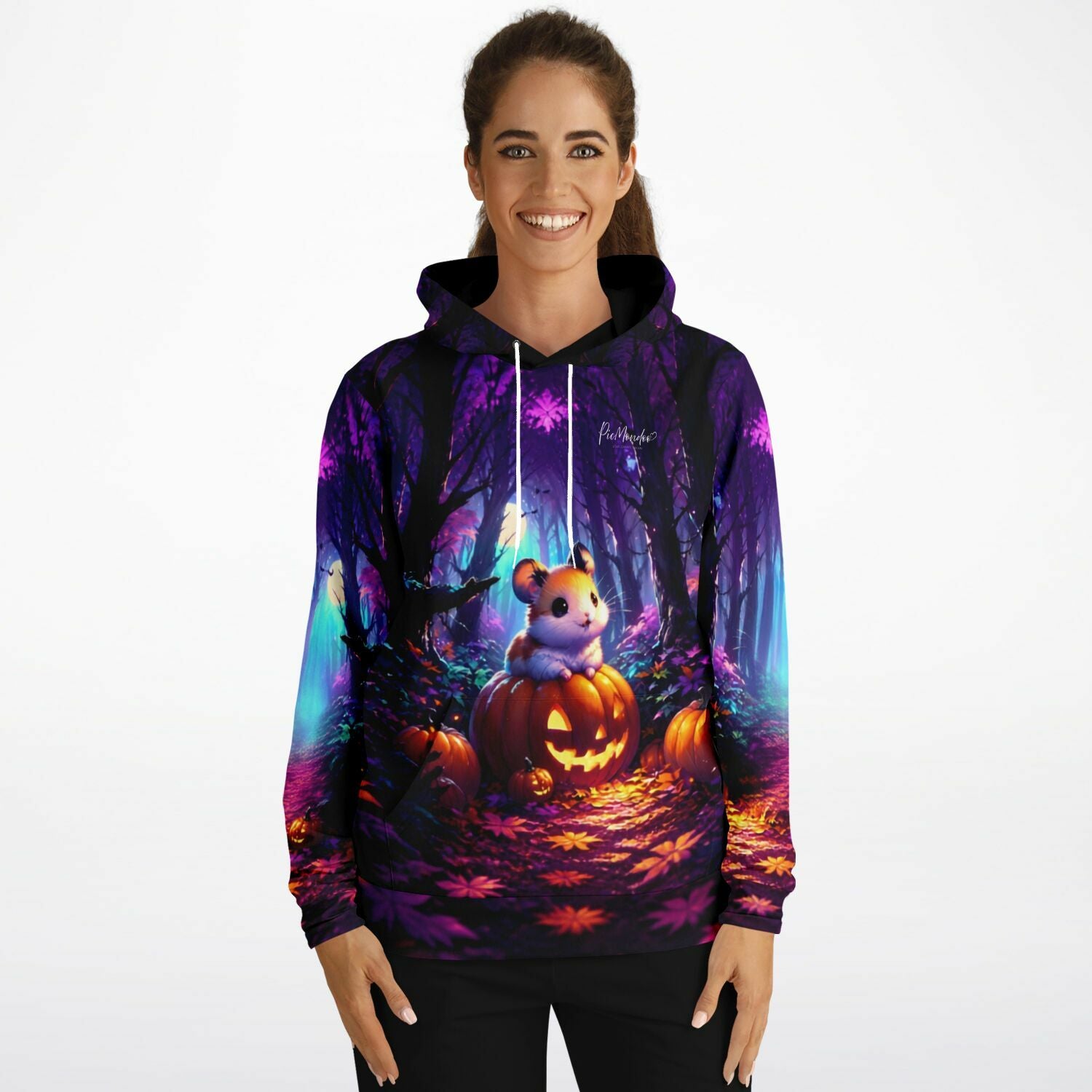 Dreamer Hoodie Pumpkin Whispers mit süßem Hamster-Motiv im Herbstwald für Fans von Diamond Painting und Kreativität