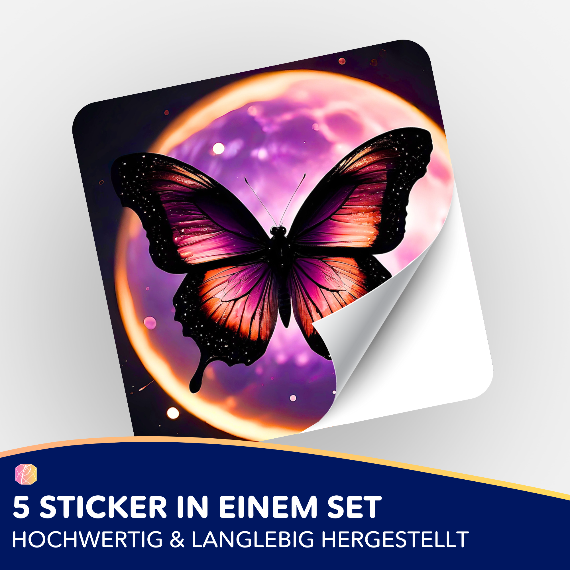 Aufkleber 5er-Set - Purple Moon