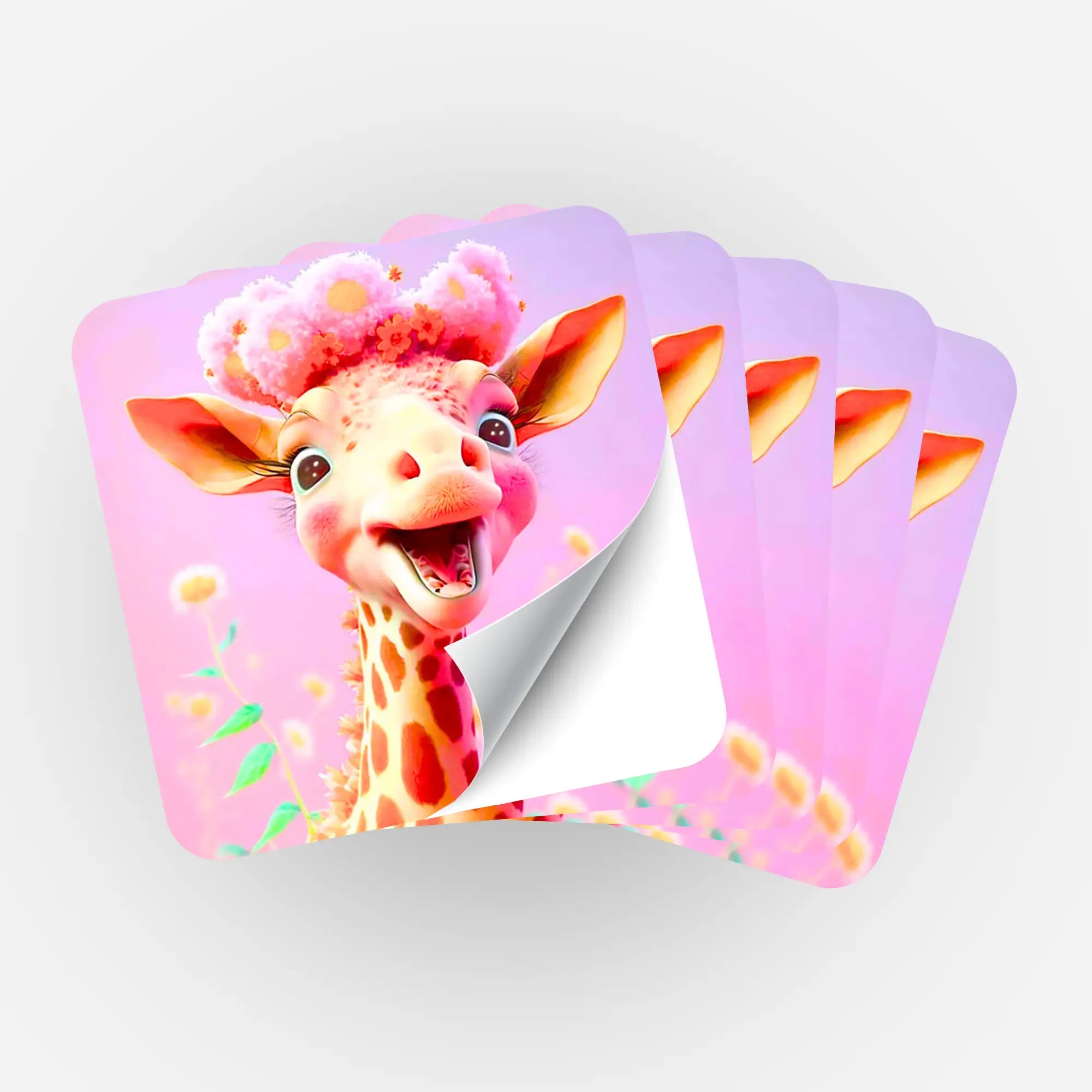 Aufkleber 5er-Set - Fröhliche Giraffe