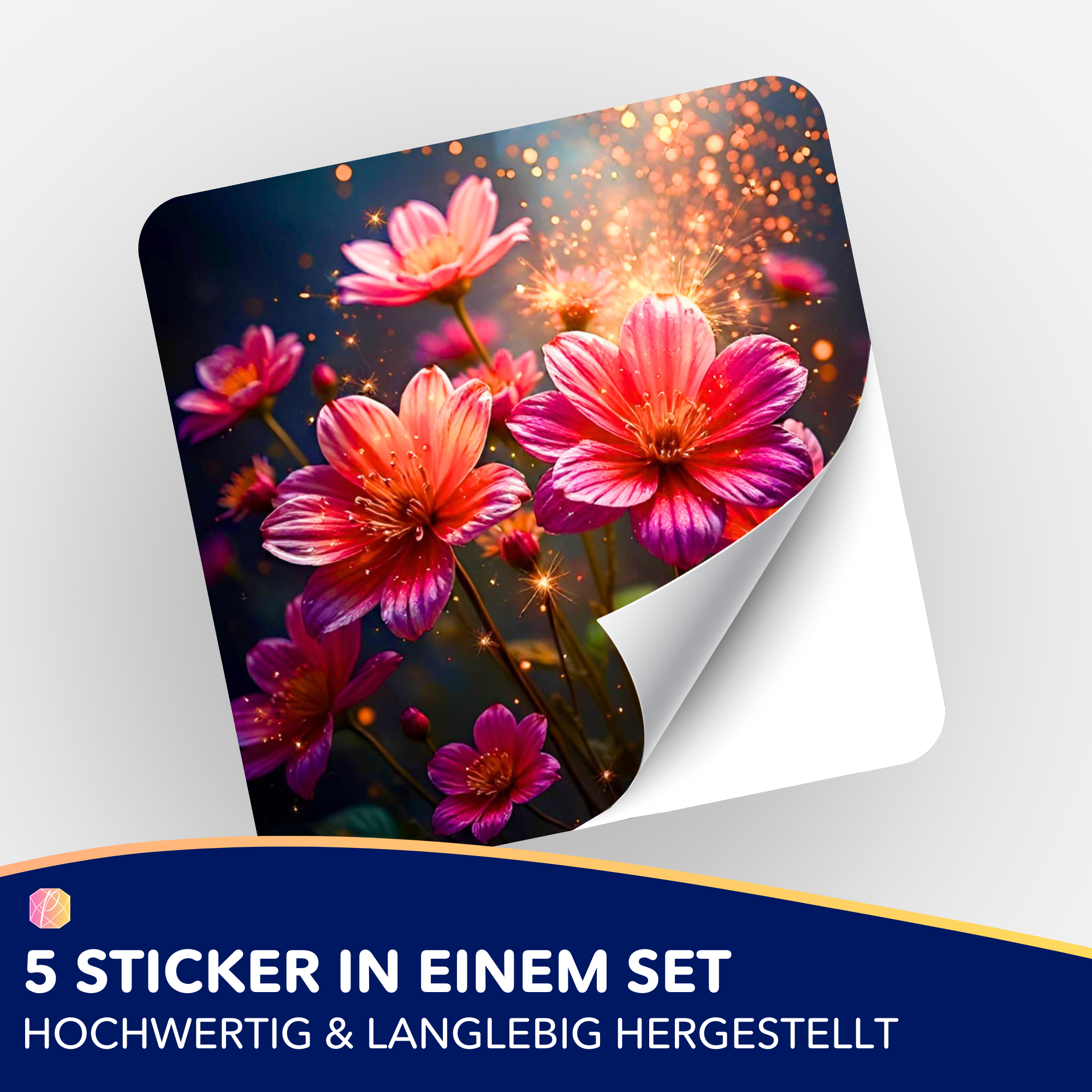 Aufkleber 5er-Set - Flower Sparkle