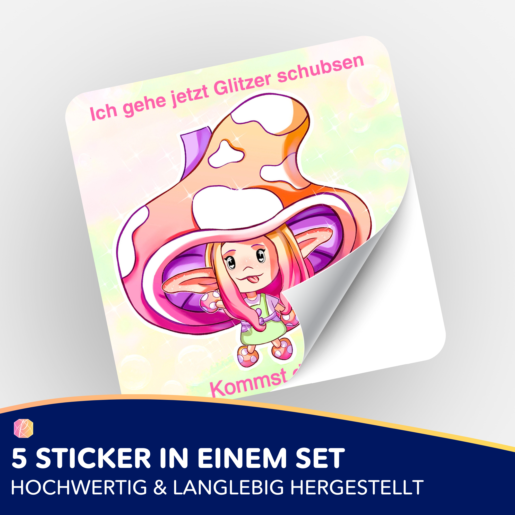 Aufkleber 5er-Set - Moni´s Special - Moni Shroomi