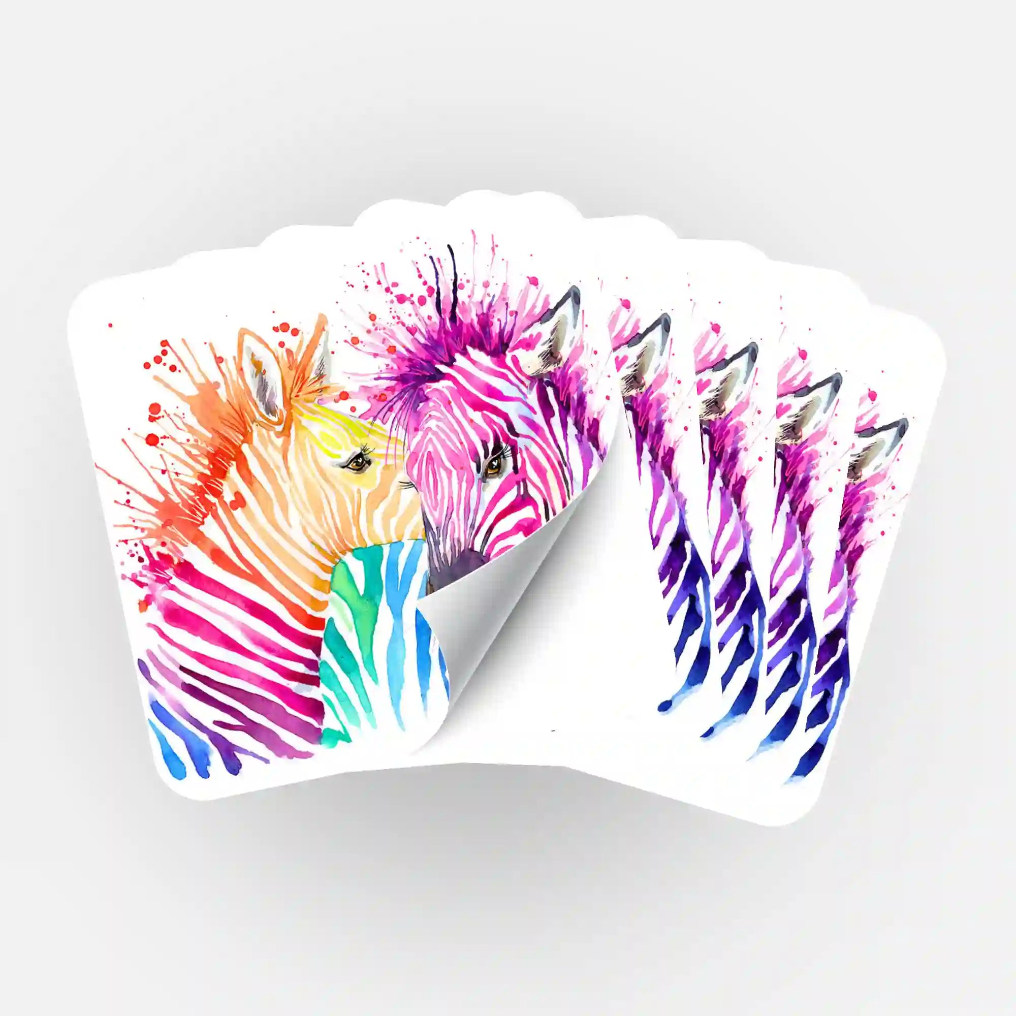 Aufkleber 5er-Set - Bunte Zebras