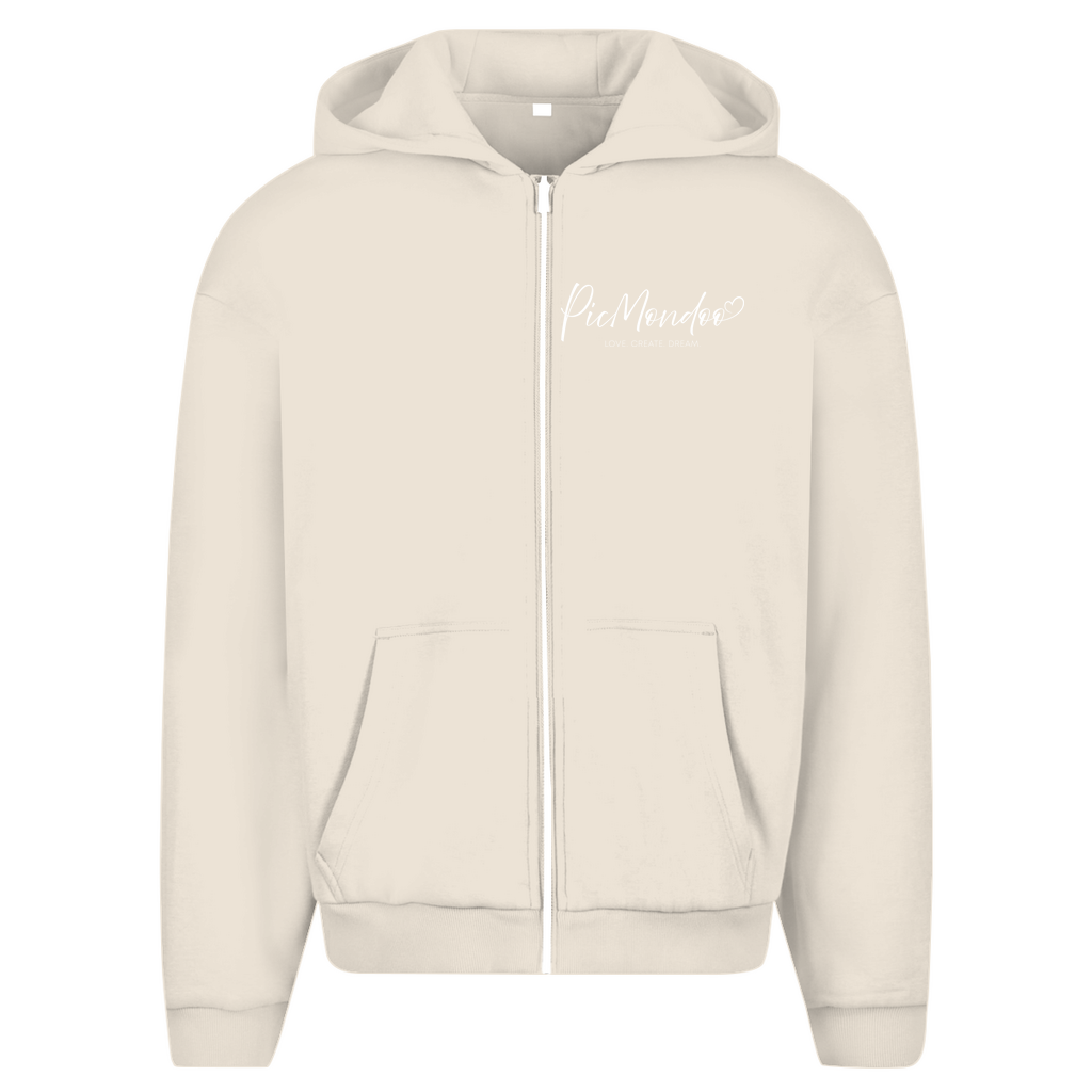 Herren Oversize Zipper Hoodie Picmondoo logo
