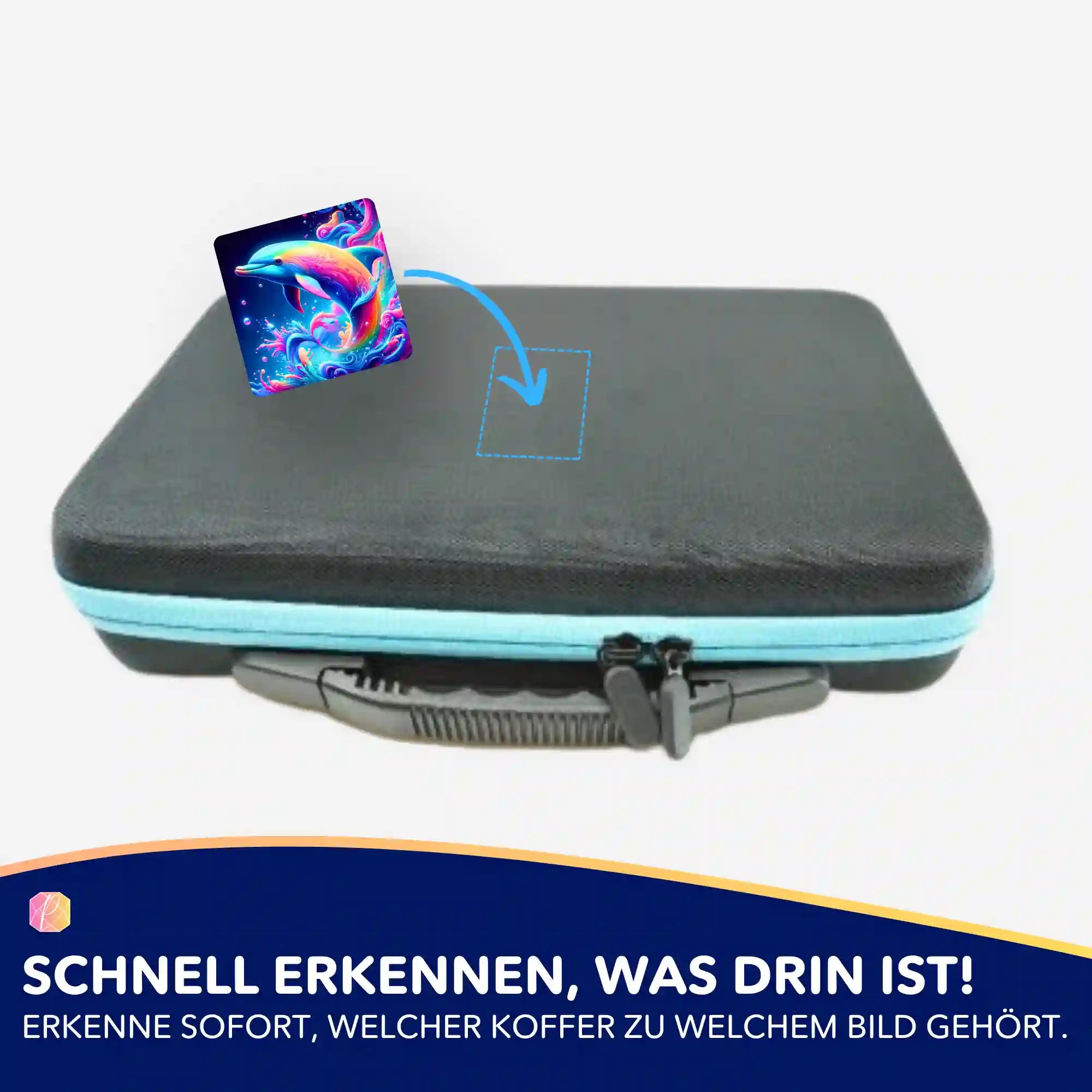 Aufkleber 5er-Set - Delfin im Farbenmeer