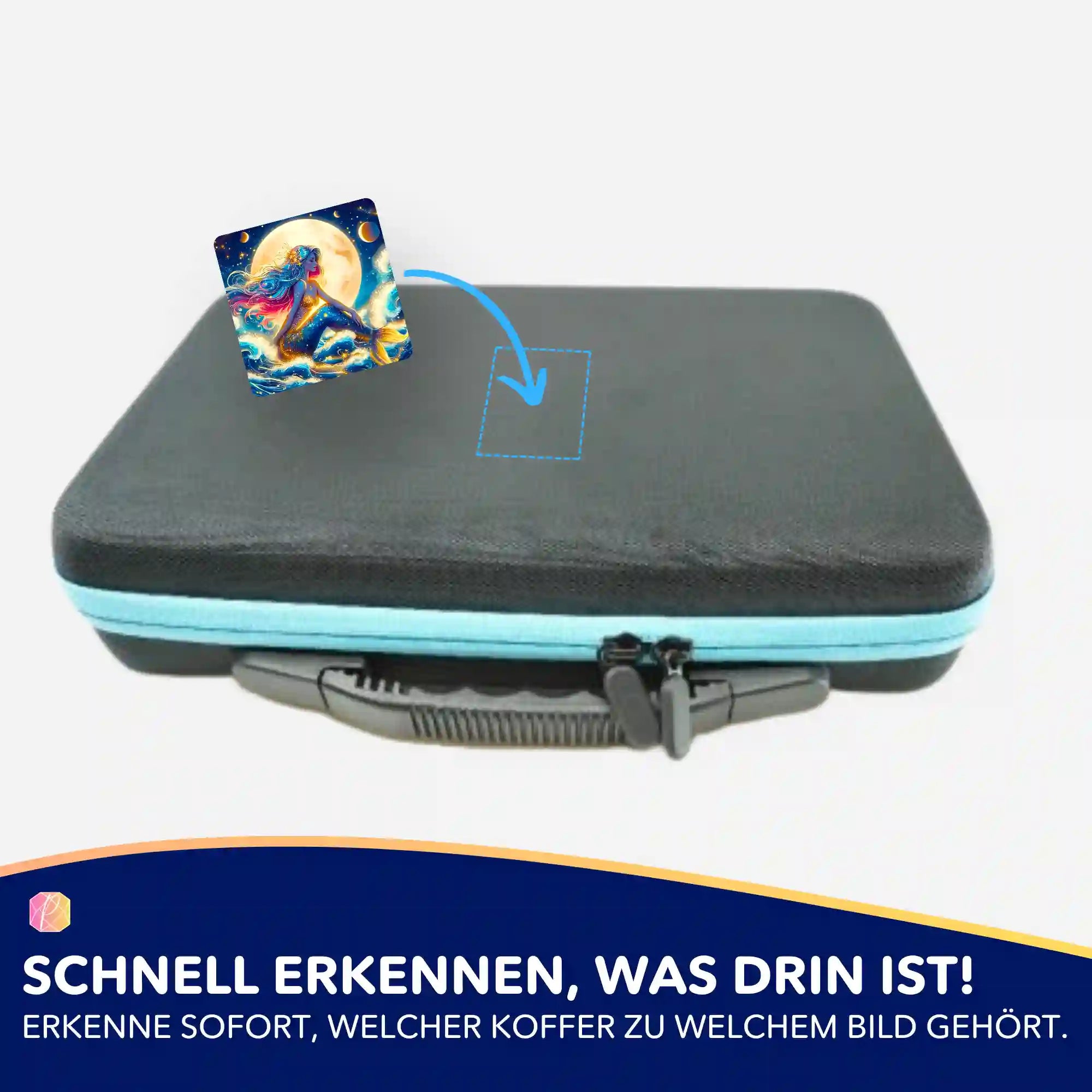 Aufkleber 5er-Set - Meerjungfrau im Sternenhimmel