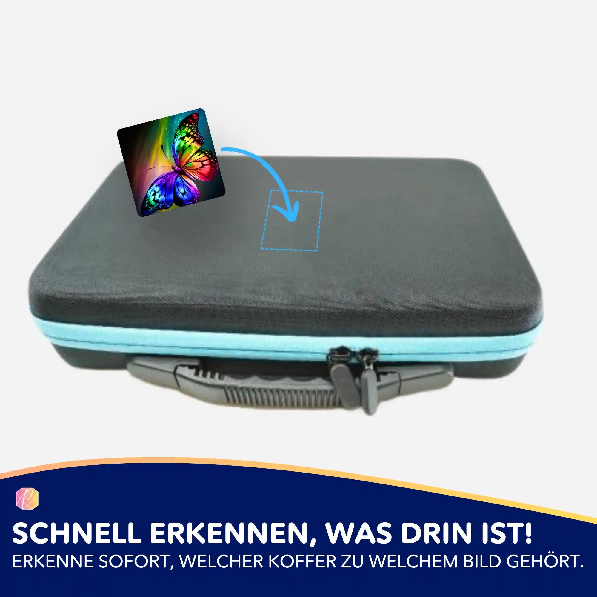 Aufkleber 5er-Set - Bunter Schmetterling