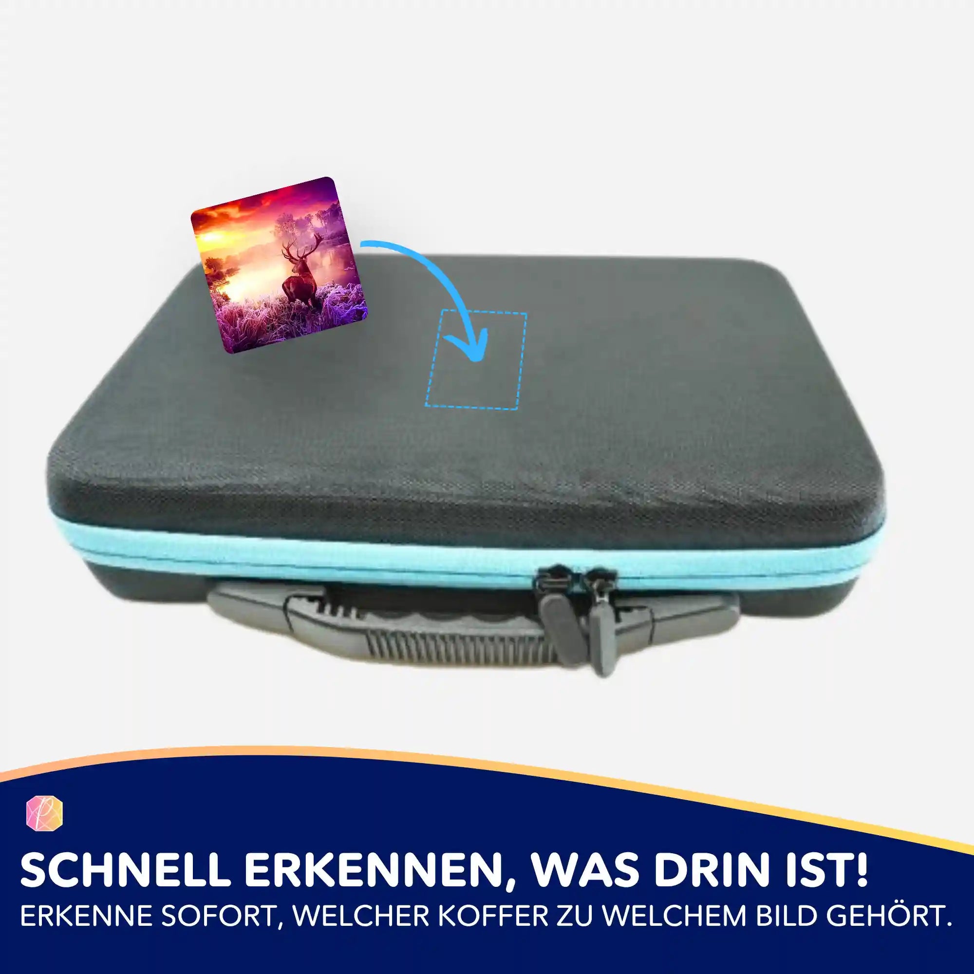 Aufkleber 5er-Set - Hirsch im Sonnenaufgang