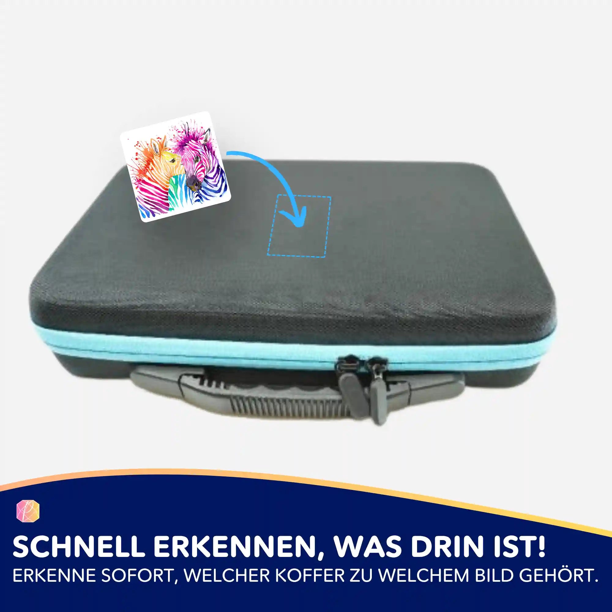 Aufkleber 5er-Set - Bunte Zebras