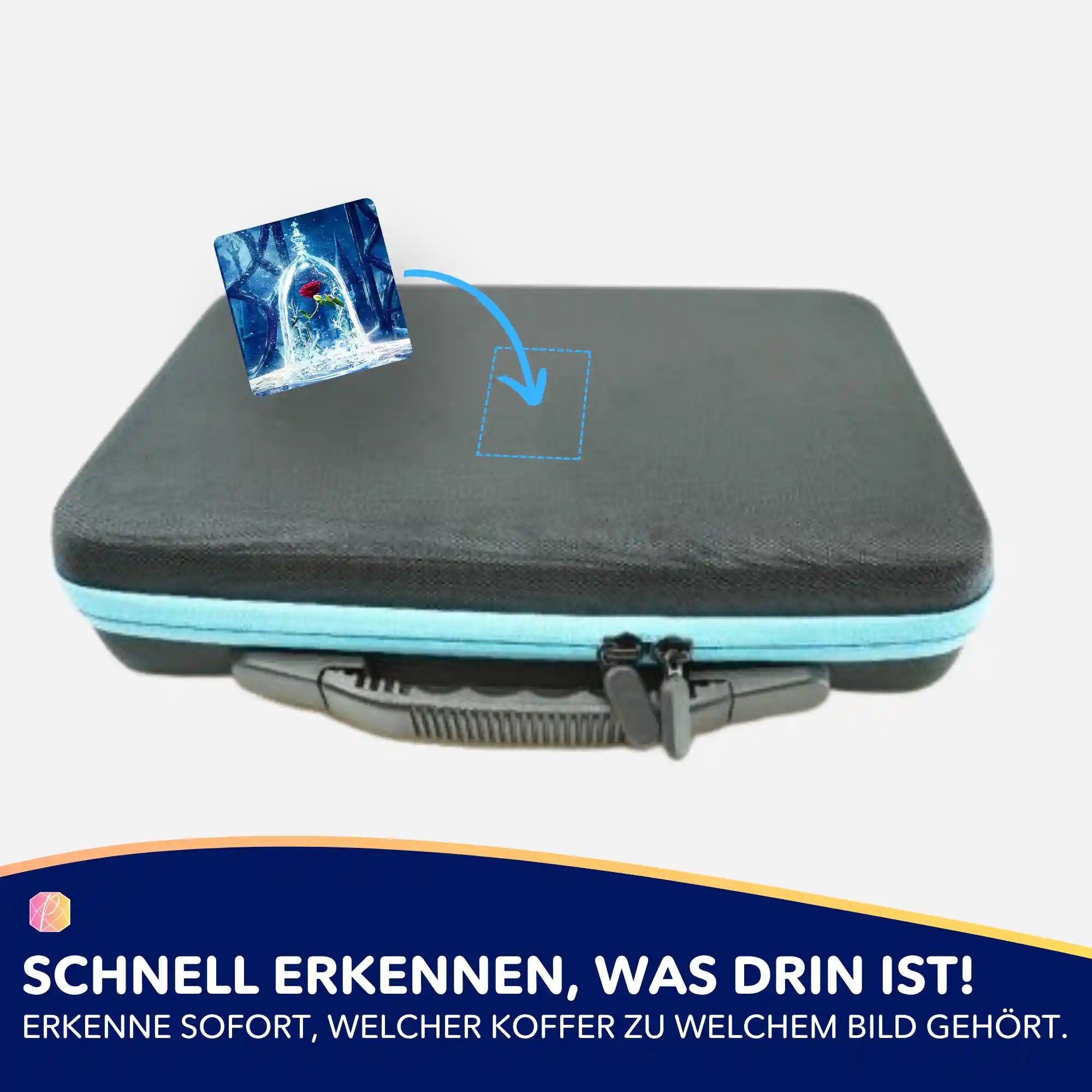 Aufkleber 5er-Set - Rose im Wunderglas