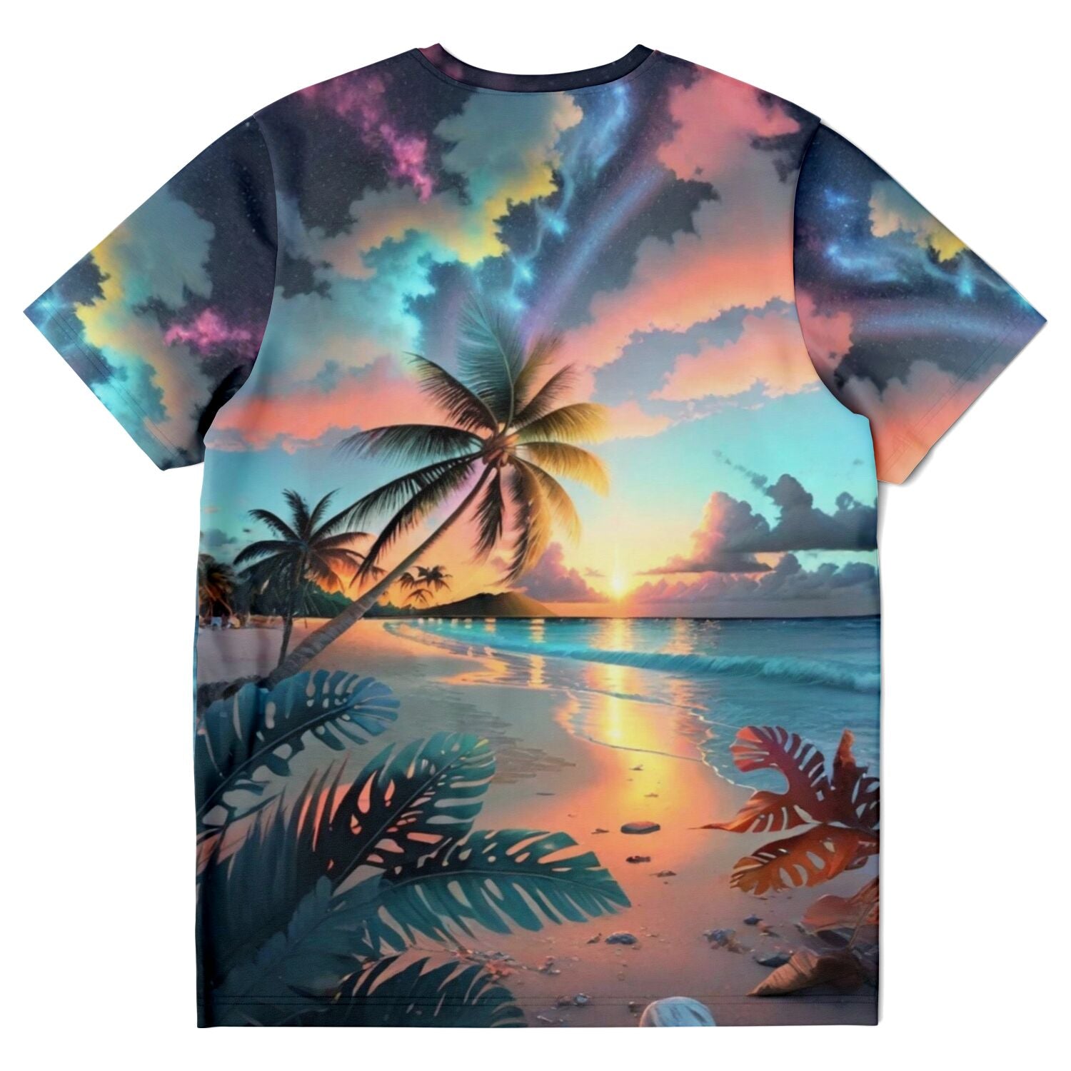 Dreamer T-Shirt - Palme im bunten Abendhimmel