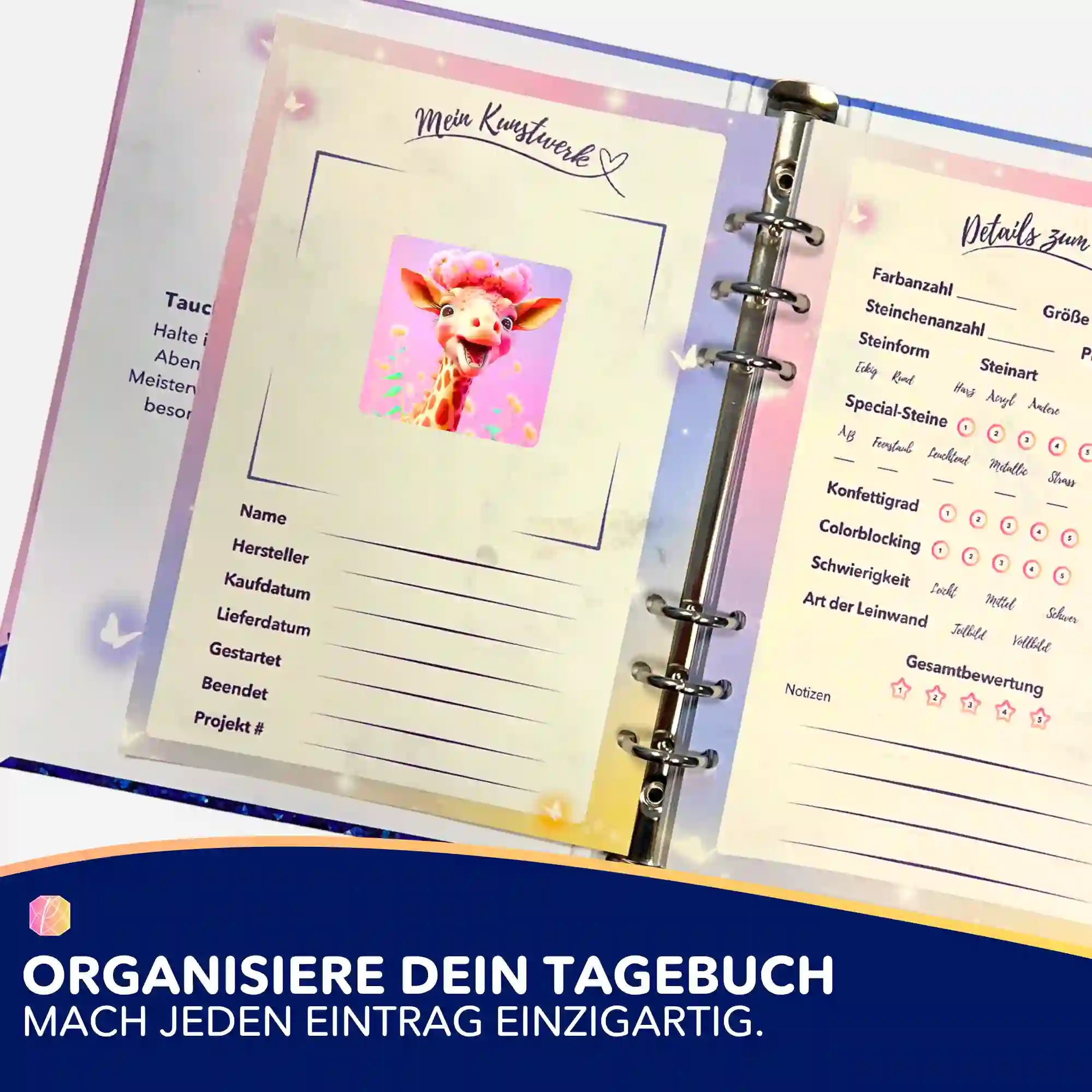 Aufkleber 5er-Set - Fröhliche Giraffe