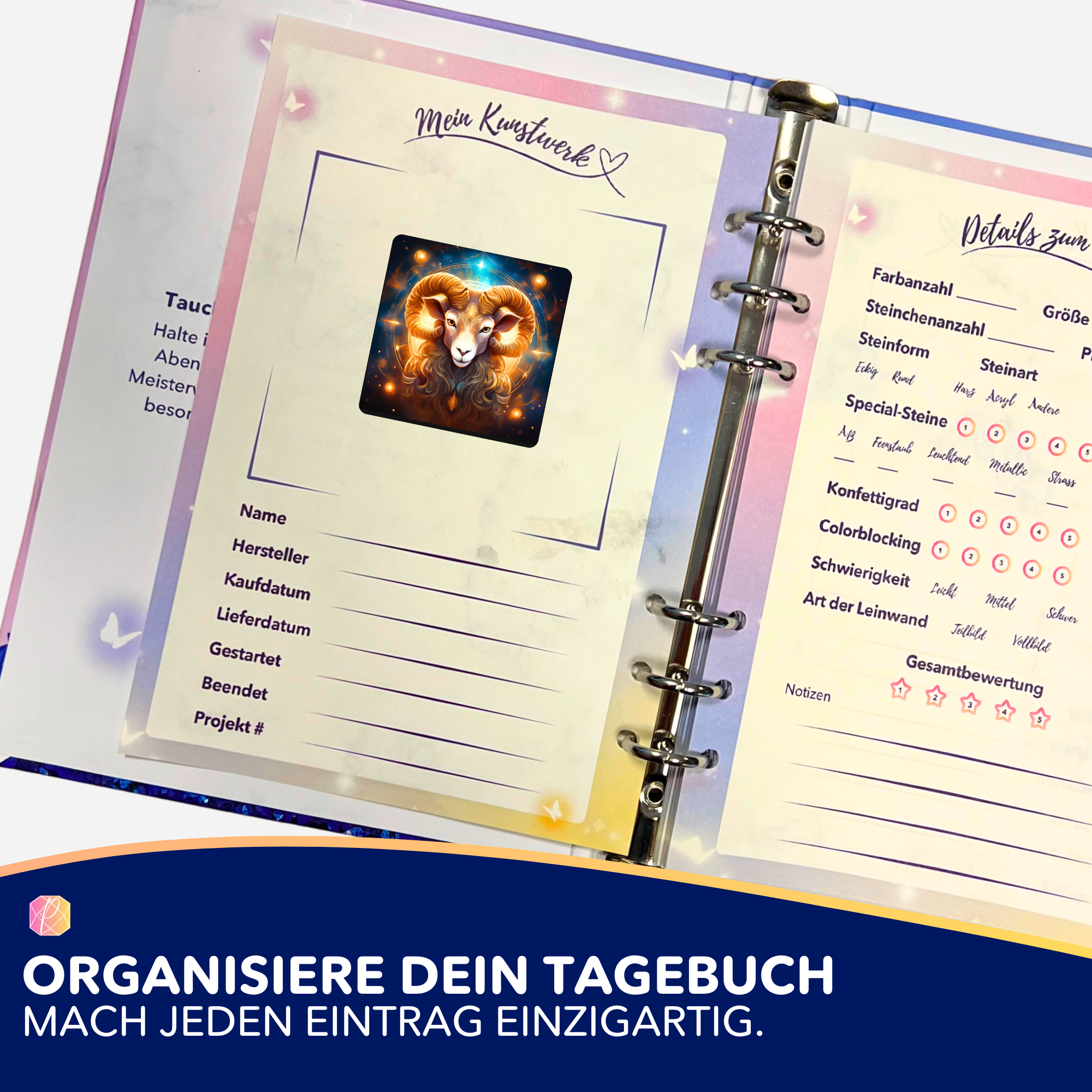 Aufkleber 5er-Set - Sternzeichen Widder "Limited Edition"