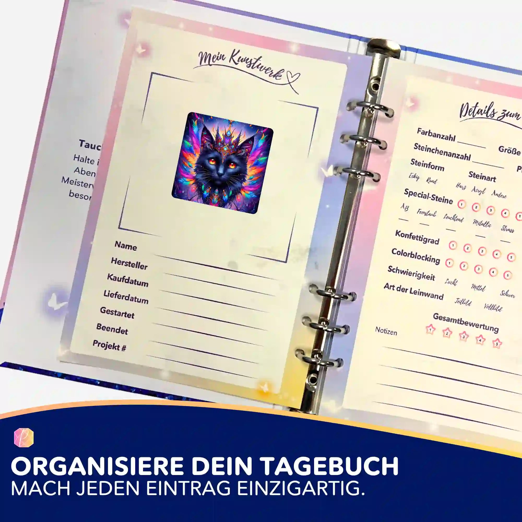 Aufkleber 5er-Set - Mystic colorsplash cat