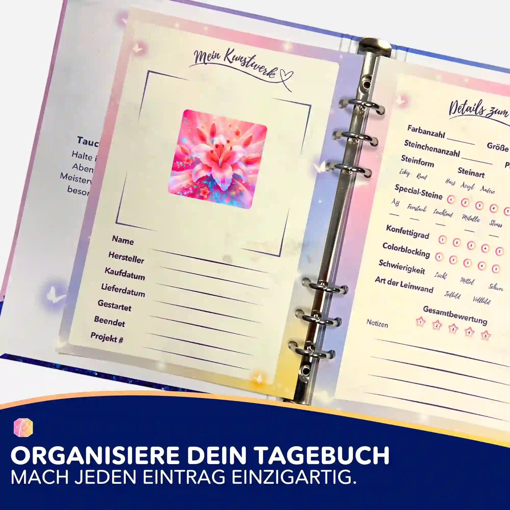 Aufkleber 5er-Set - Zarte Lilie in rosé