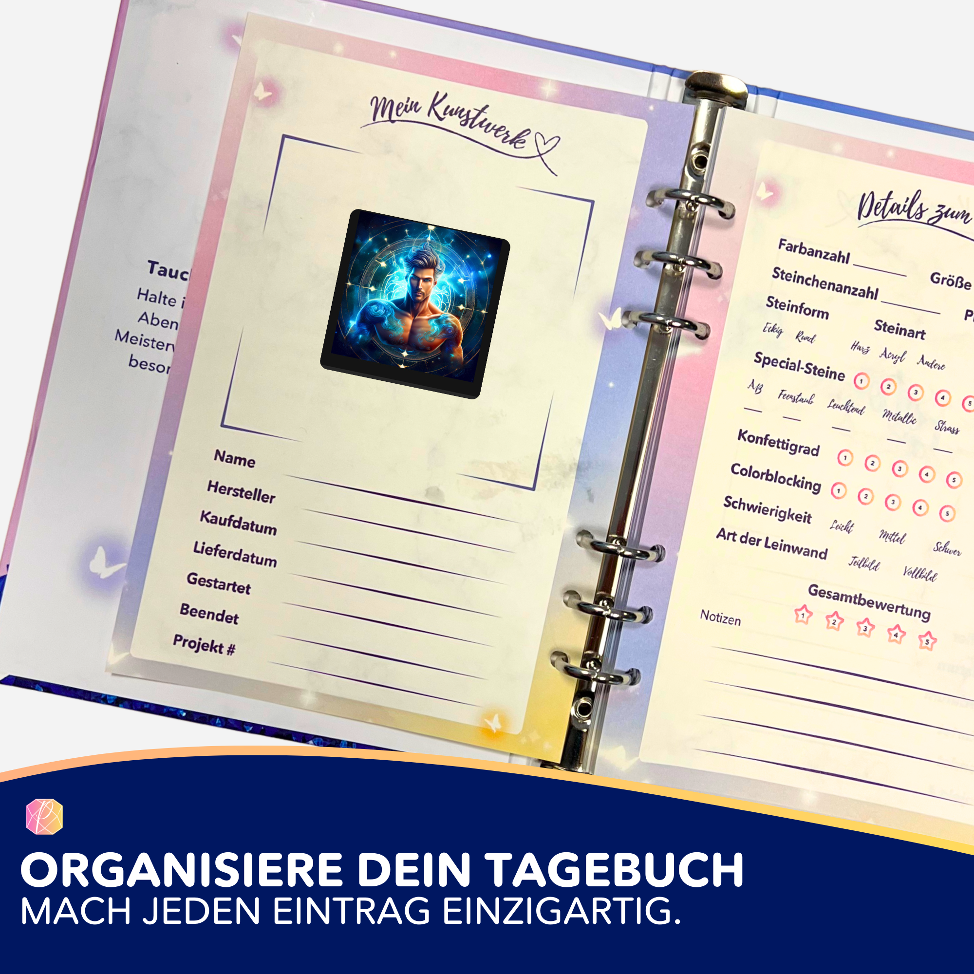Aufkleber 5er-Set - Sternzeichen Wassermann "Limited Edition"