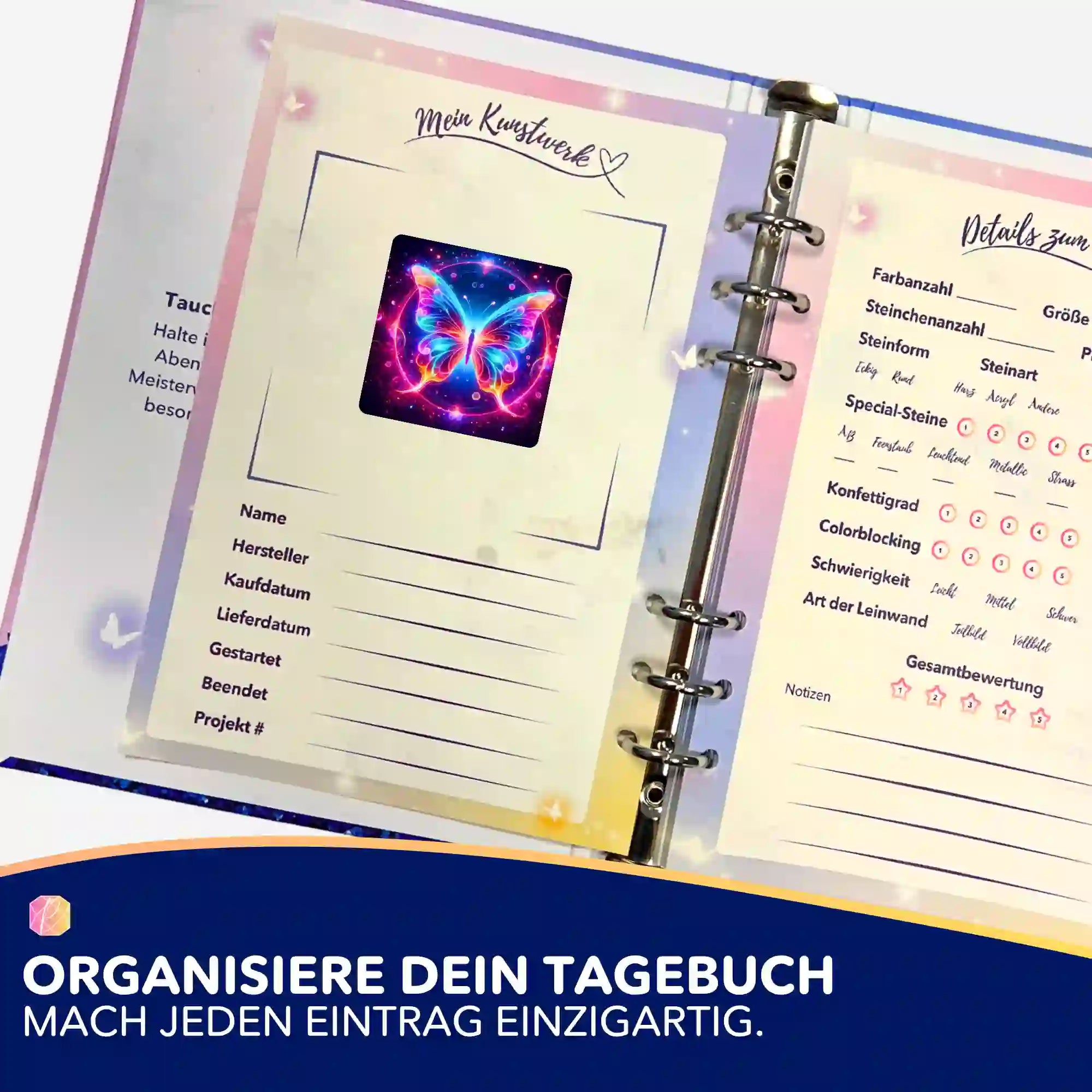 Aufkleber 5er-Set - Circle of Butterfly