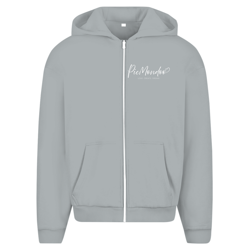 Herren Oversize Zipper Hoodie Picmondoo logo