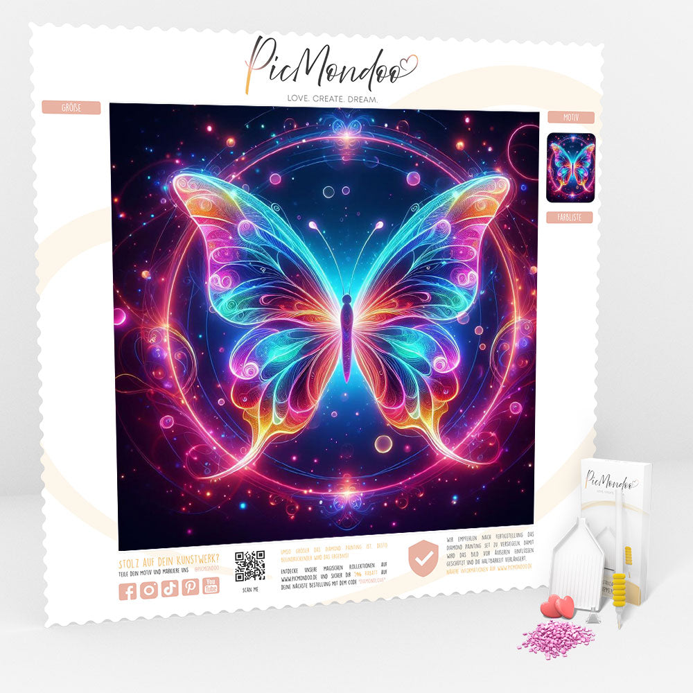 Diamond Painting Leuchtbild Special - Circle of Butterfly