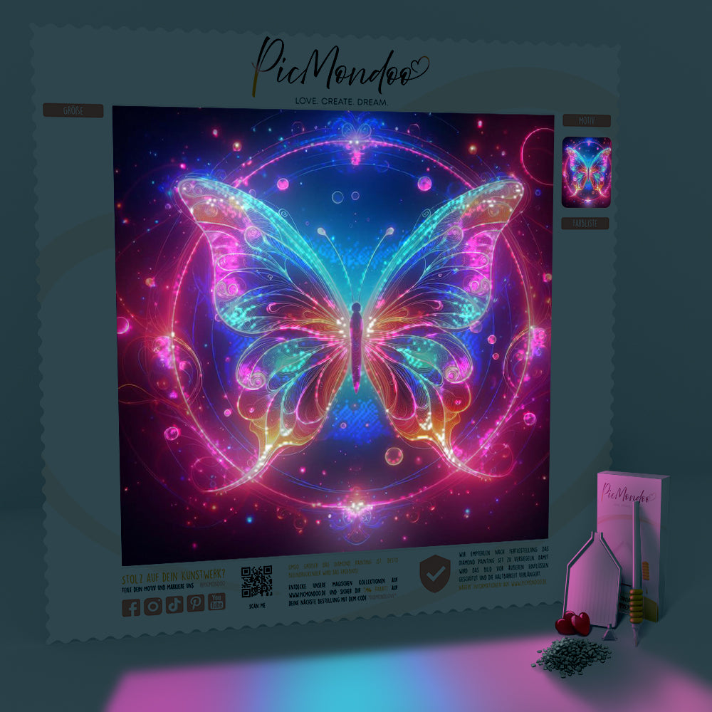 Diamond Painting Leuchtbild Special - Circle of Butterfly