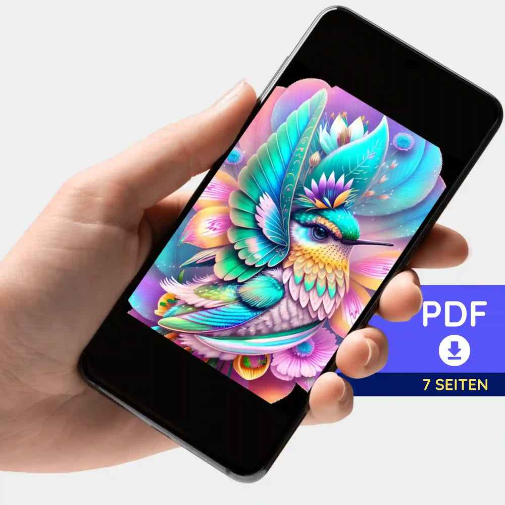 Digitale Bildmappe - Kolibri im Blütenkelch