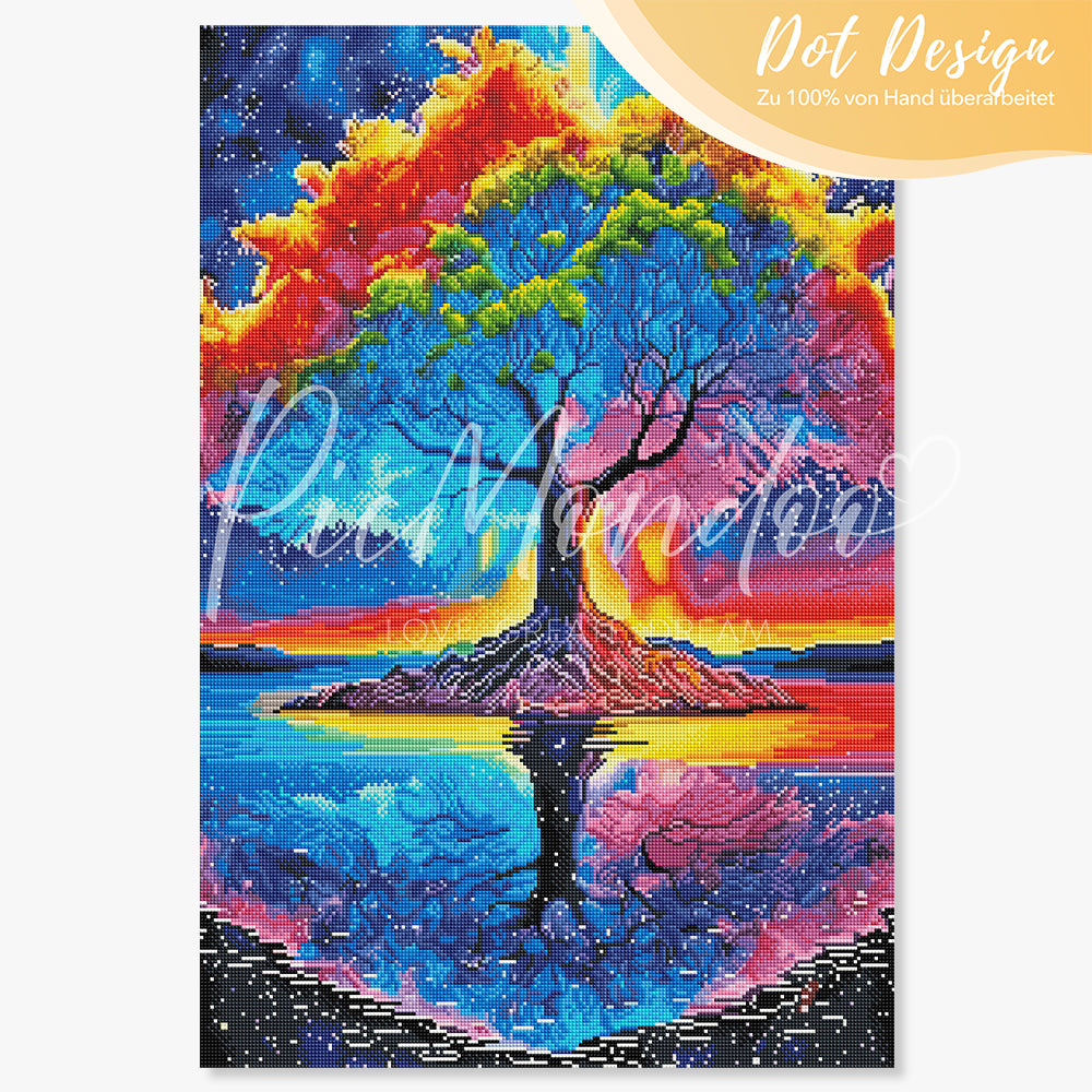 Diamond Painting 100 Farben Special - Rainbow Tree