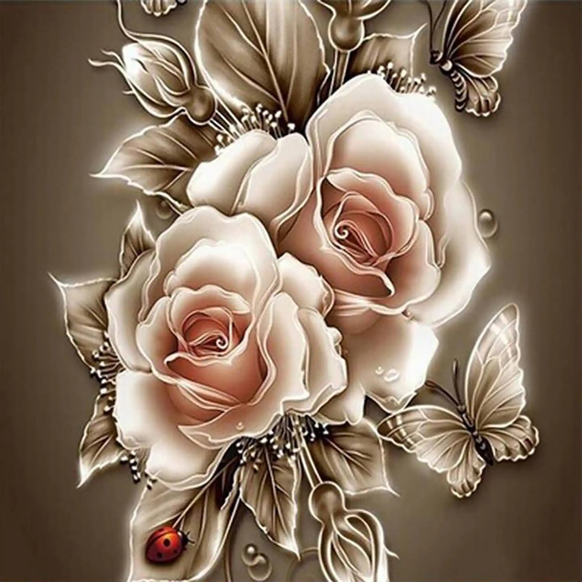 Diamond Painting - Goldene Rosen