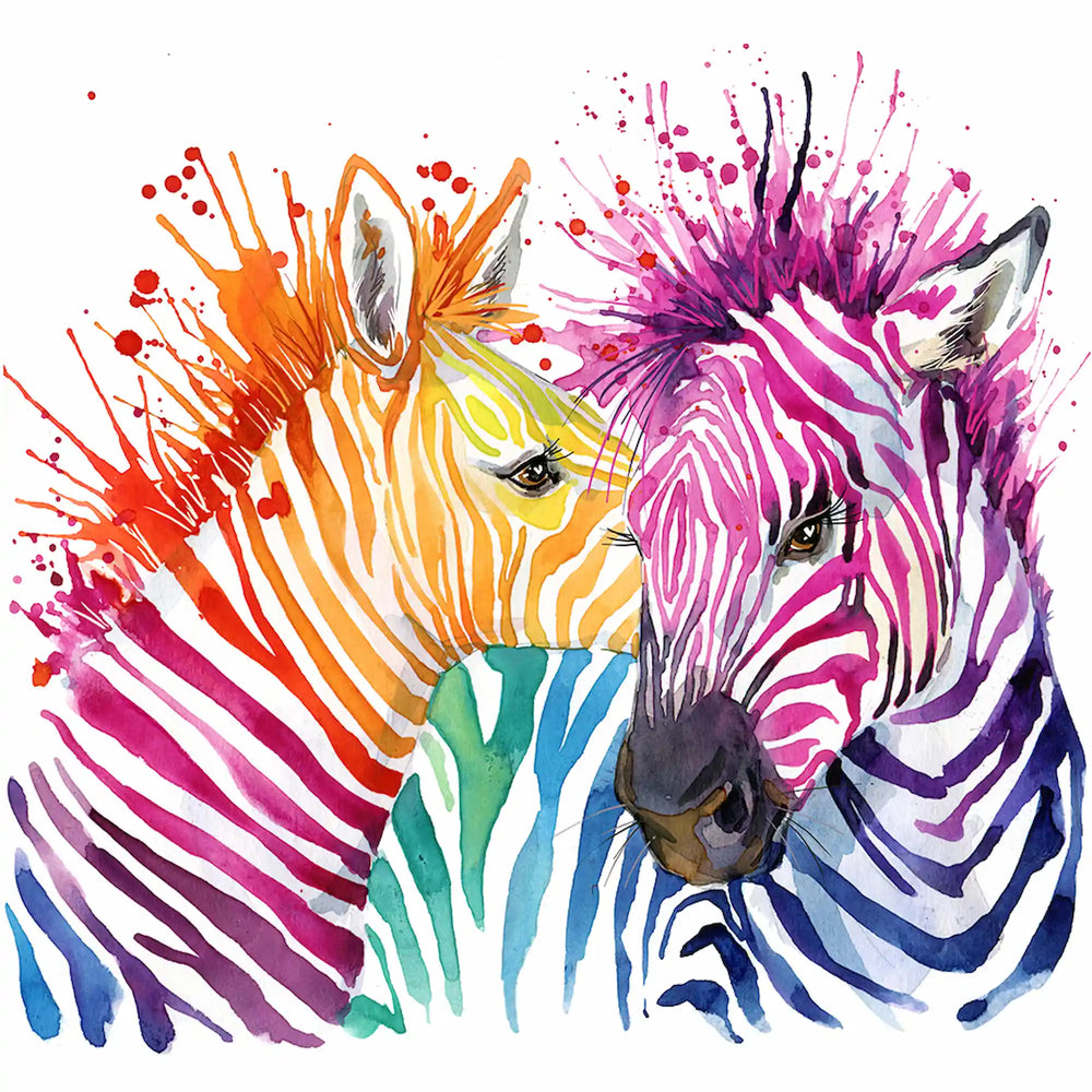 Diamond Painting - Bunte Zebras