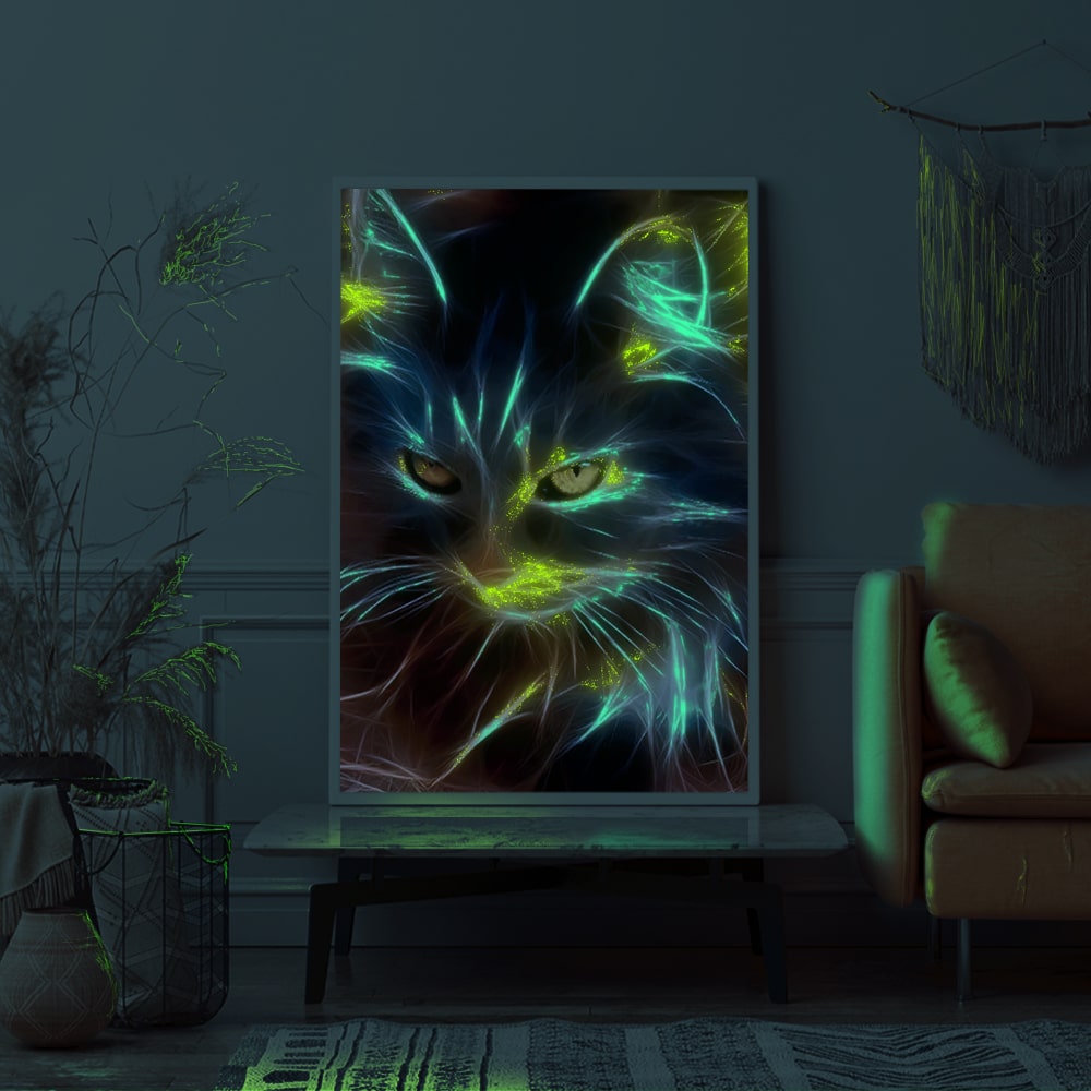Diamond Painting Leuchtbild Special Wandgestaltung Golden Cat