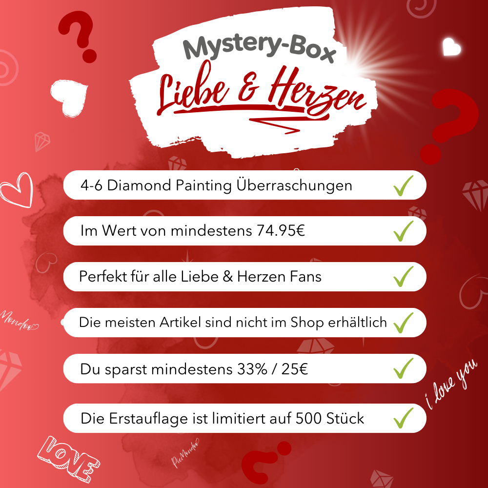 Diamond Painting Mystery-Box "Liebe & Herzen" (#1)