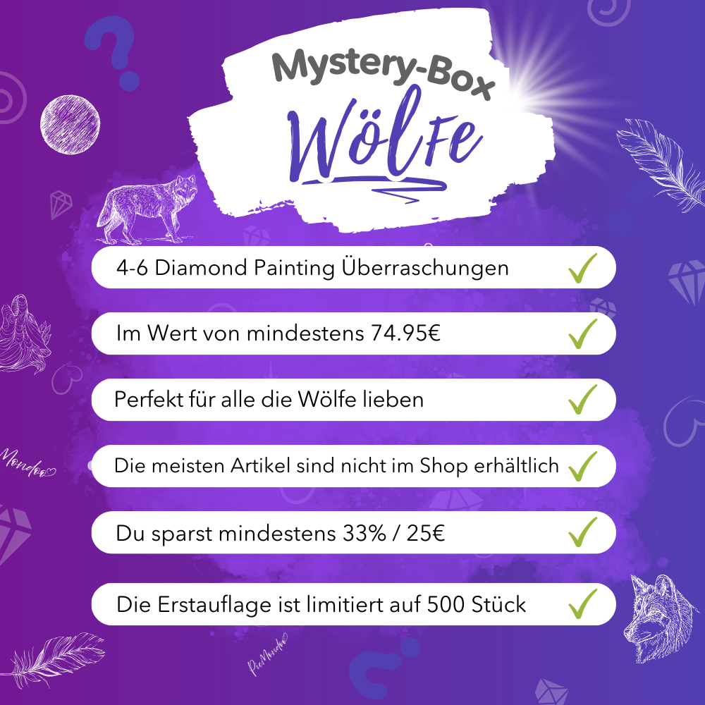 Diamond Painting Mystery-Box "Wölfe" (#1)