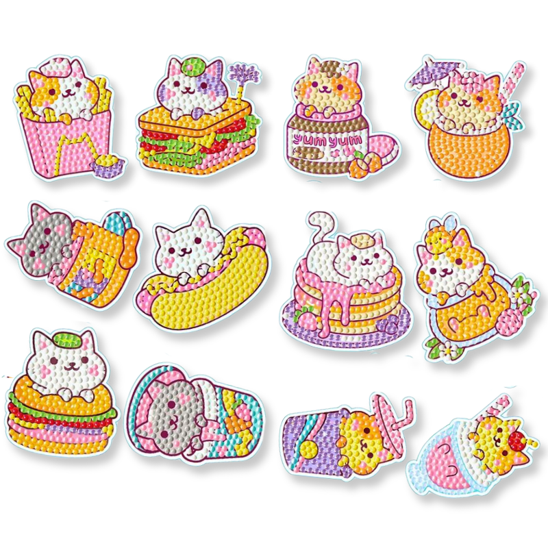 Diamond Painting Sticker - Yum Yum Cat