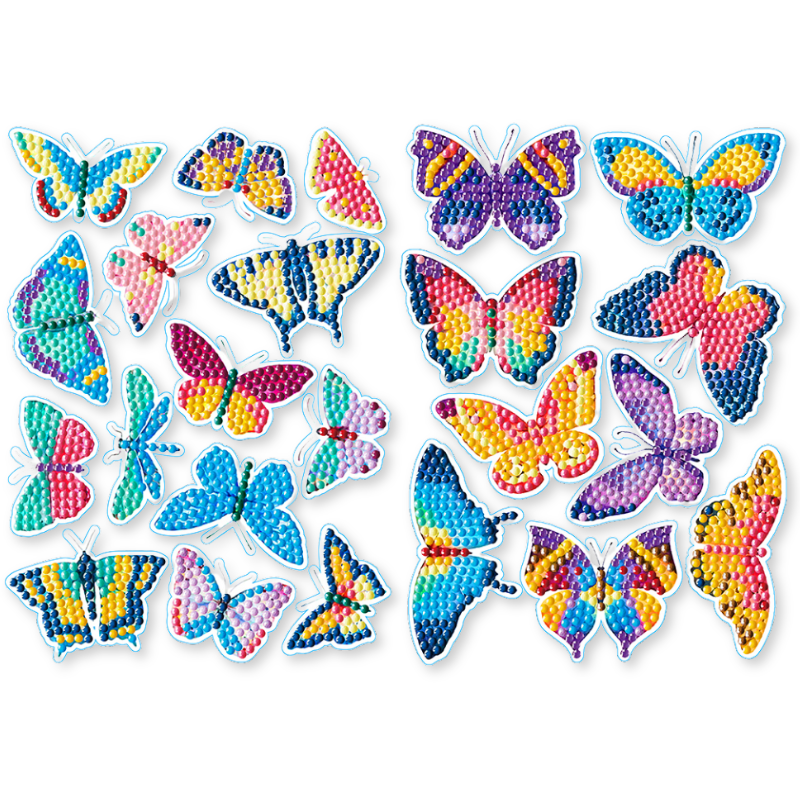 Diamond Painting Sticker Set XL - Bunte Schmetterlinge