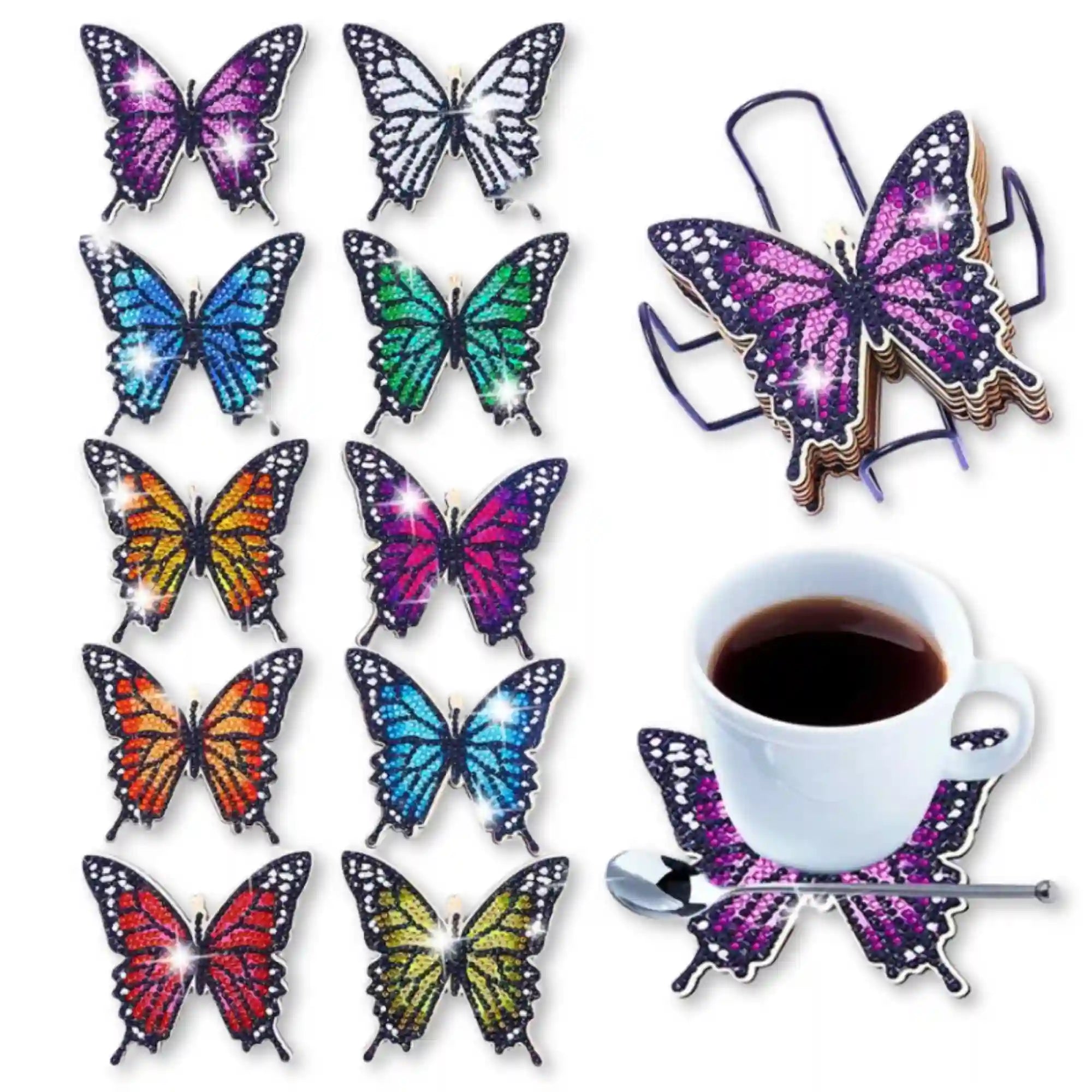 Diamond Painting - Untersetzer "Schmetterlinge"