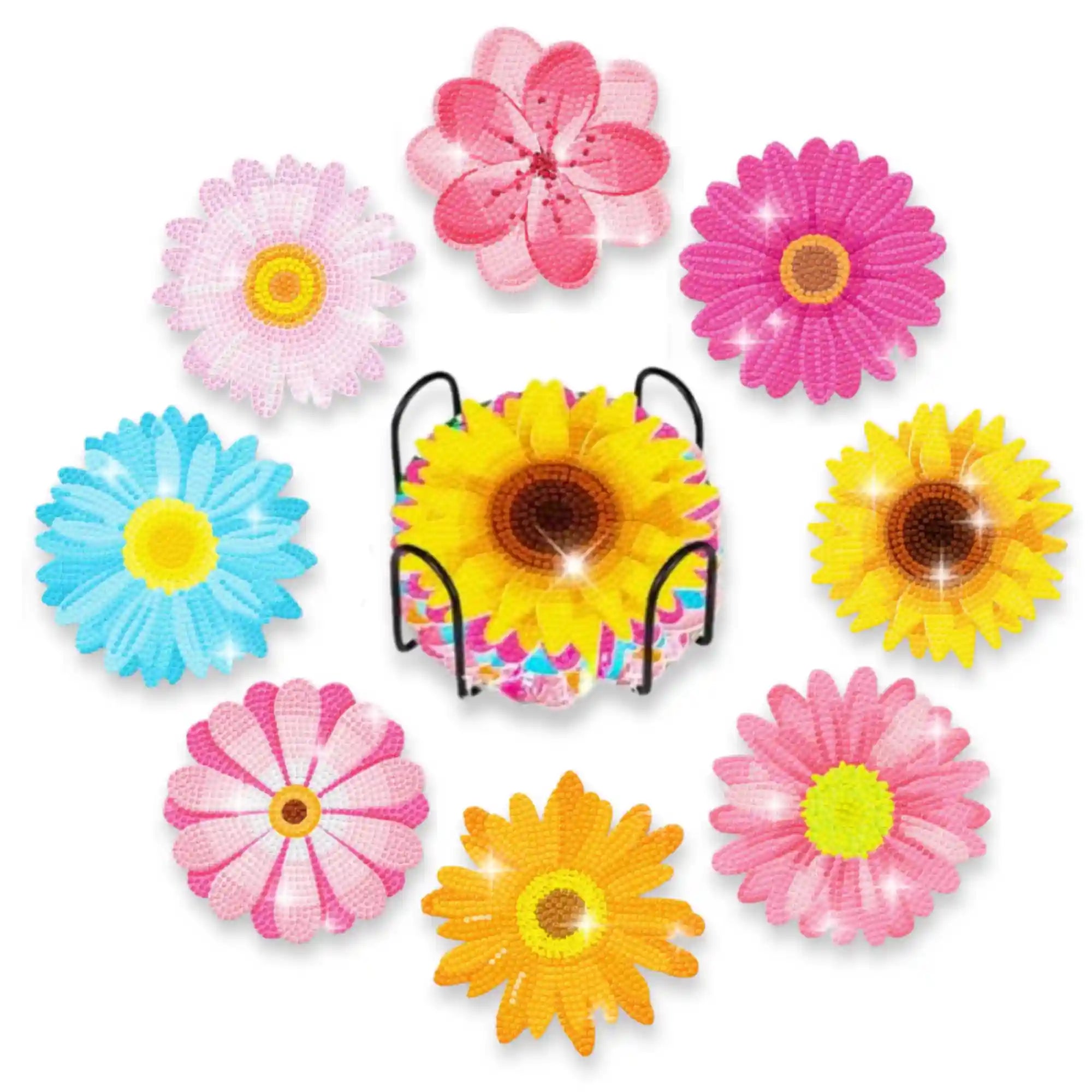 Diamond Painting - Untersetzer "Bunte Blumenwiese"