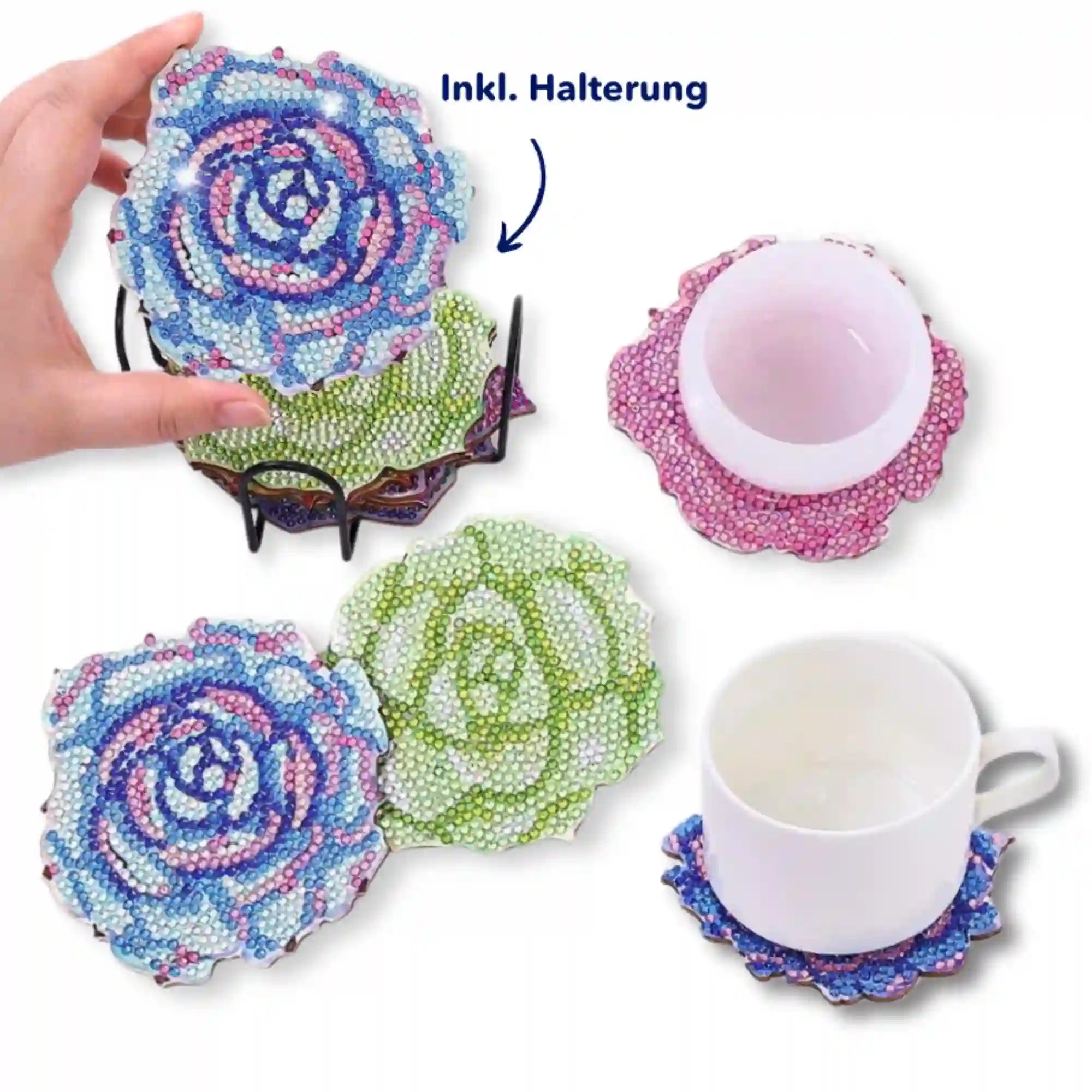 Diamond Painting - Untersetzer "Purple Flowers"