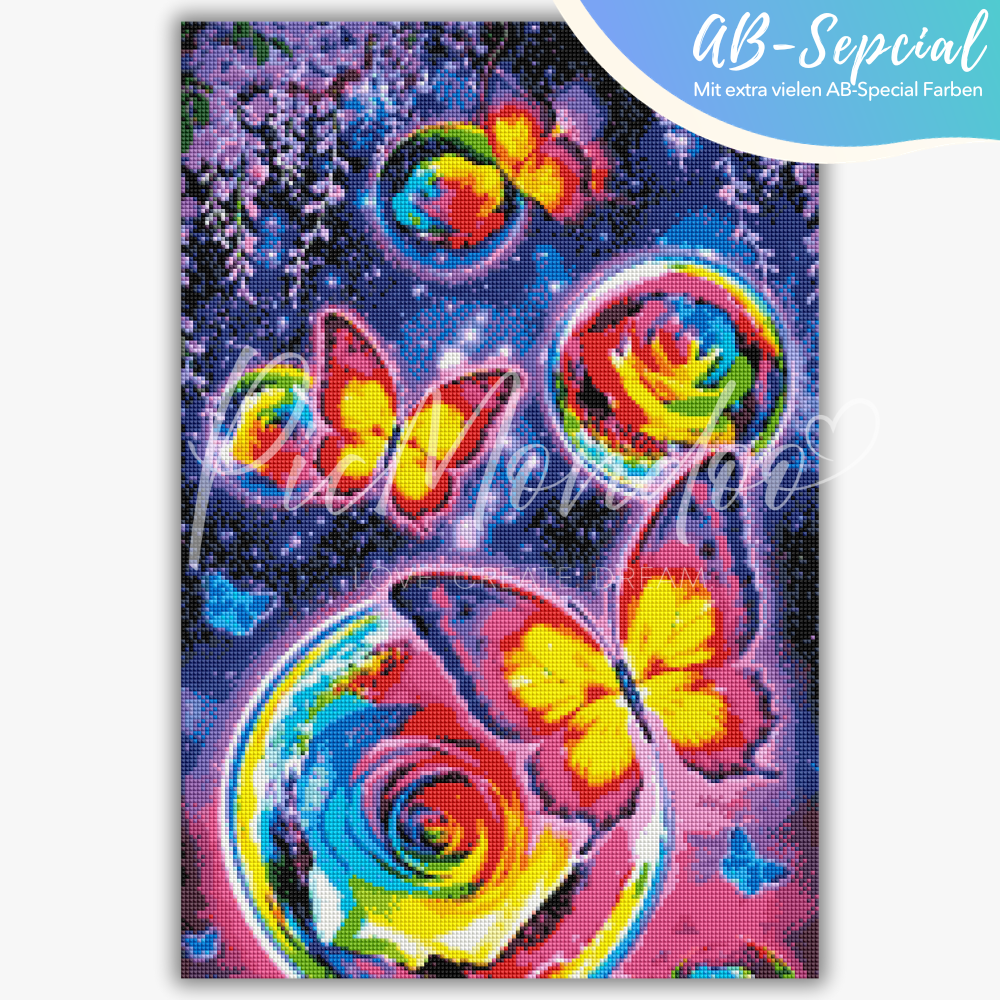 Diamond Painting AB Special - Schmetterlingstanz im Mondschein