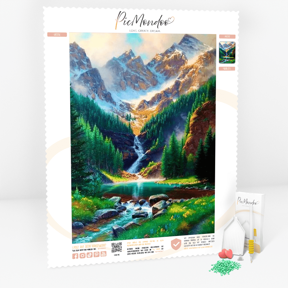 Diamond Painting - Friedliche Bergwelt - Original von Picmondoo
