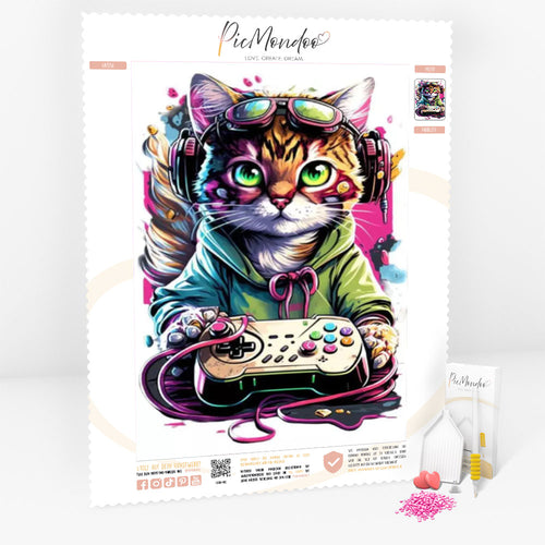 Diamond Painting 7 Tage Special - Gamer Cat