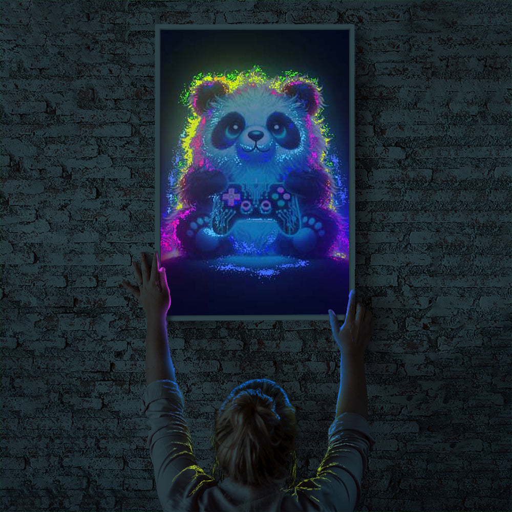 Diamond Painting 7 Tage Special Leuchtbild - Playing Panda