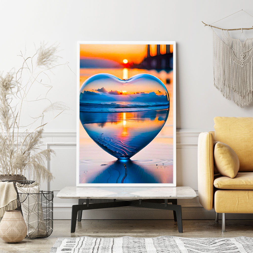 Diamond Painting Wandgestaltung Heart of Glass