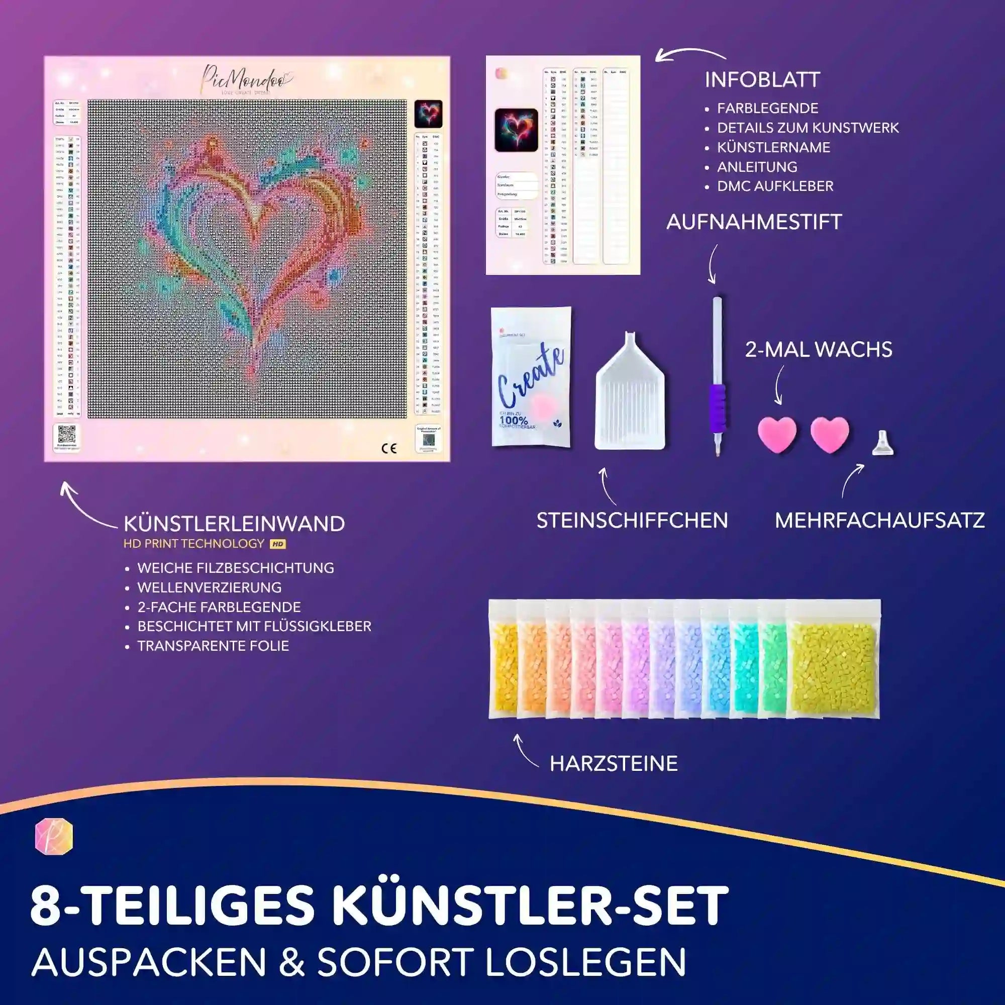 Diamond Painting Leuchtbild Special - Herzflimmern