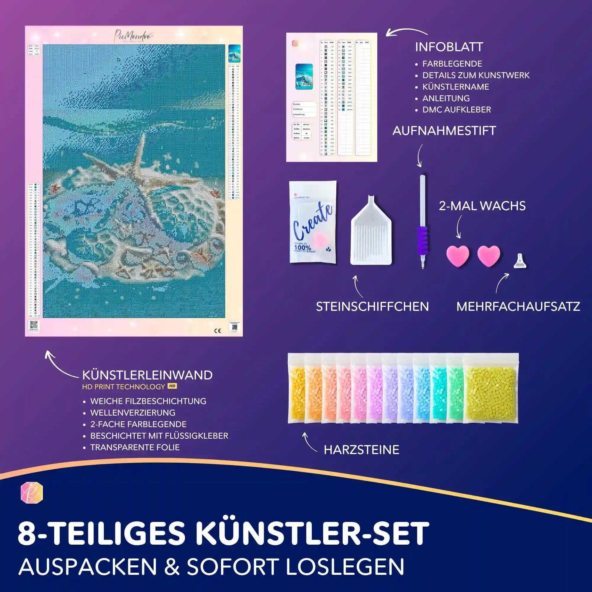 Diamond Painting - Blaue Meeressymphonie