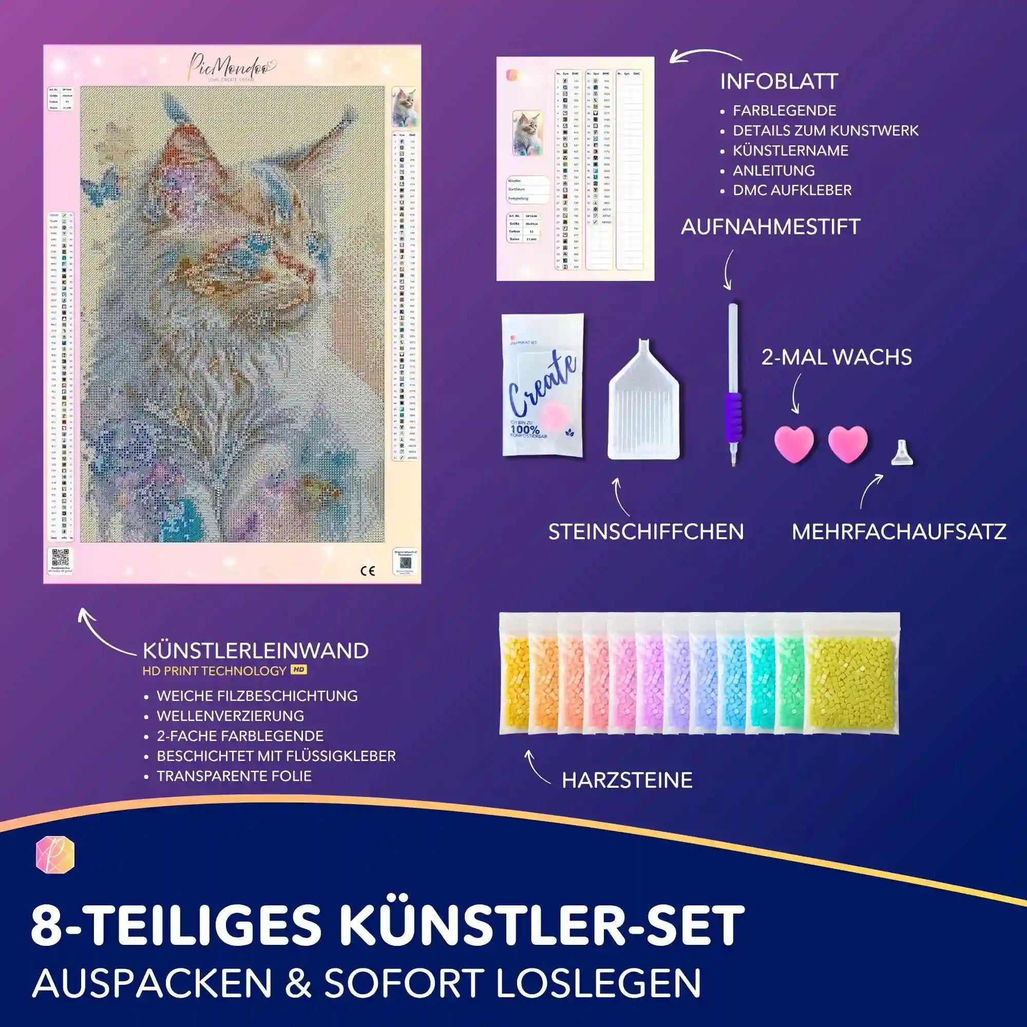 Diamond Painting - Zartes Kätzchen