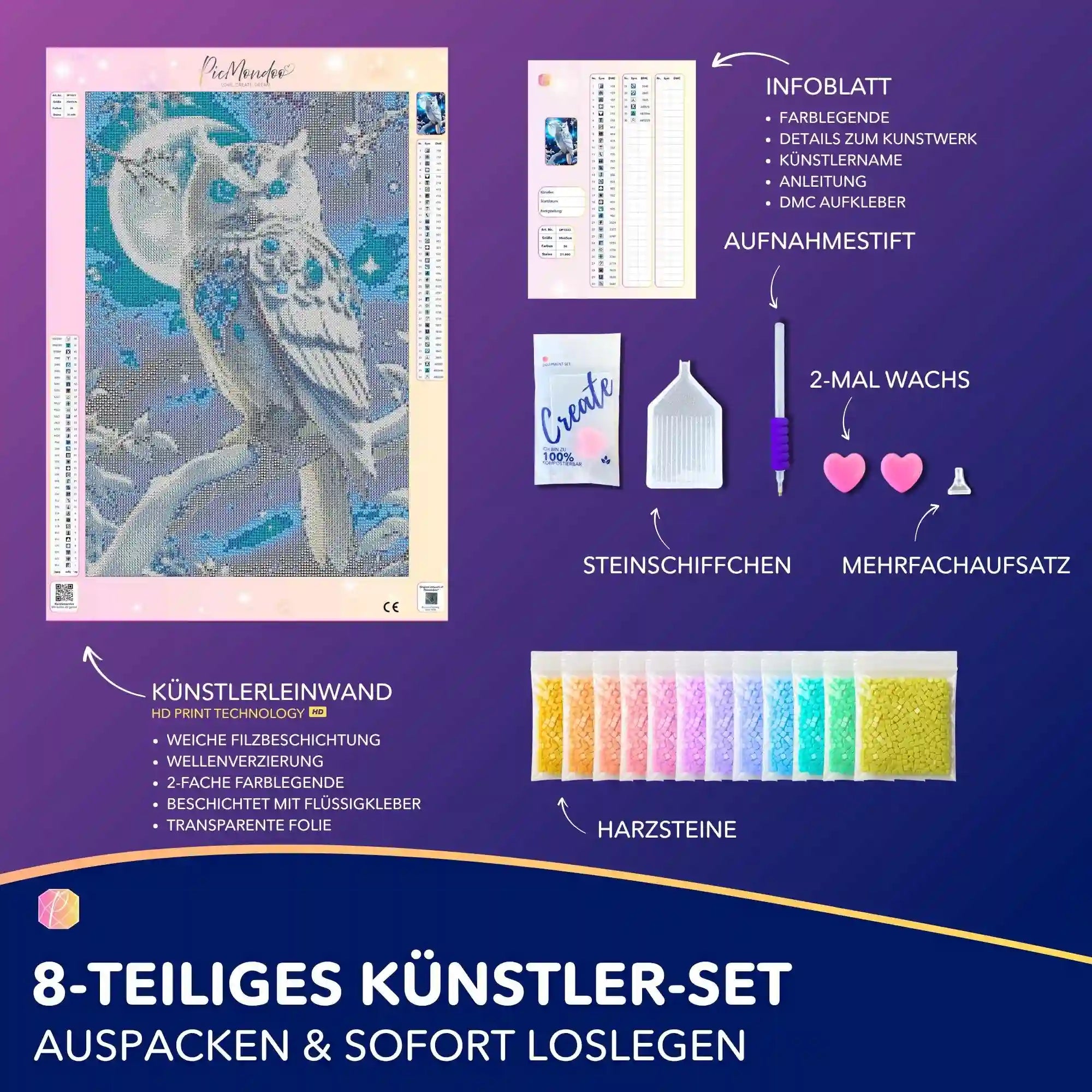 Diamond Painting - Blue eyes owl