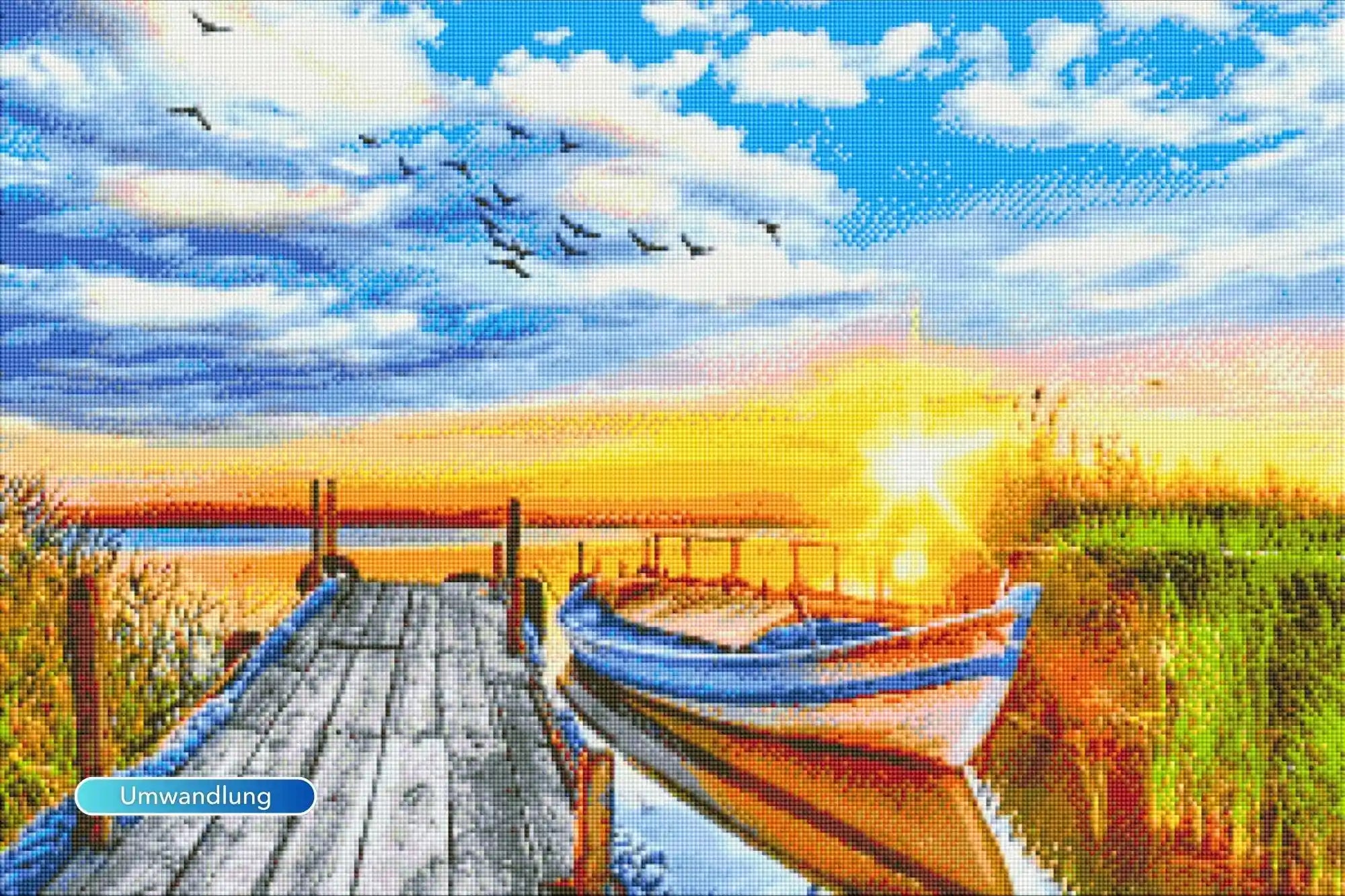 Diamond Painting - "Sonniger Abend am See"