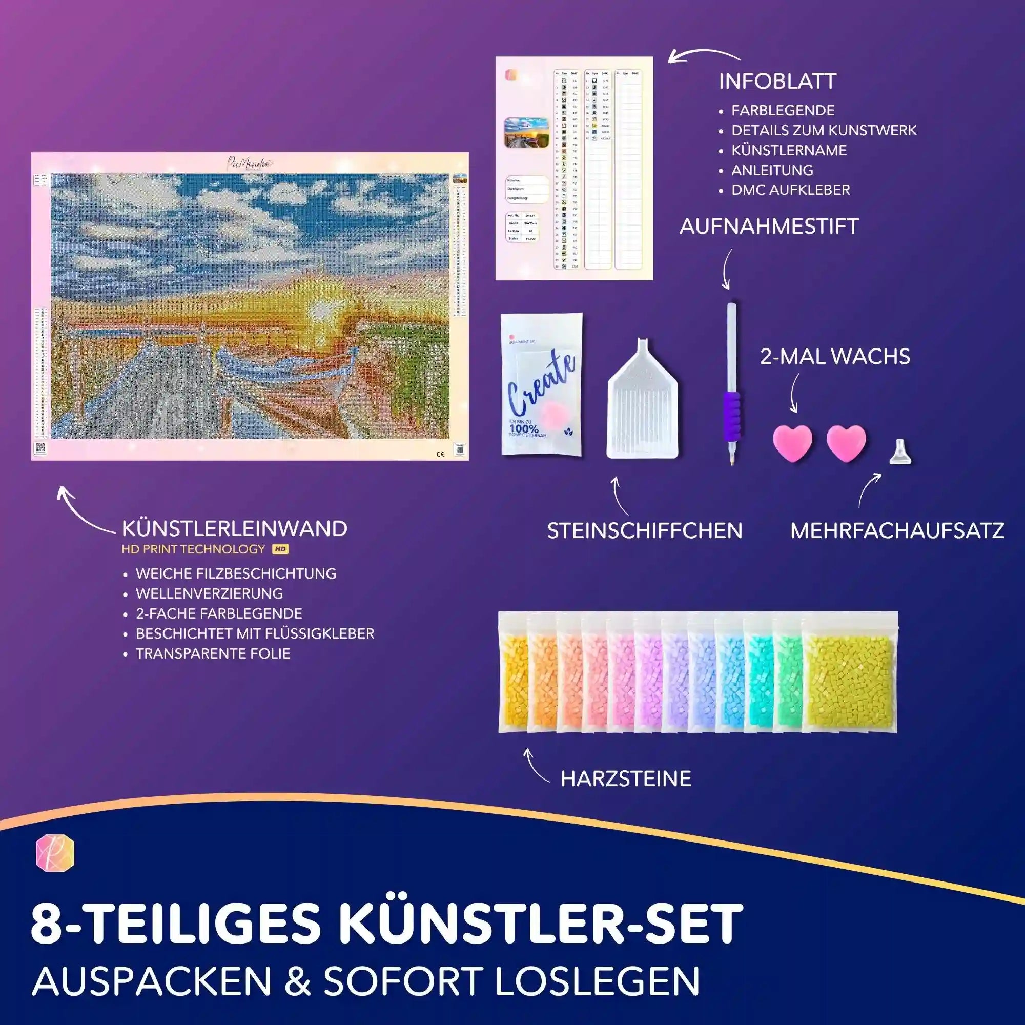 Diamond Painting - "Sonniger Abend am See"