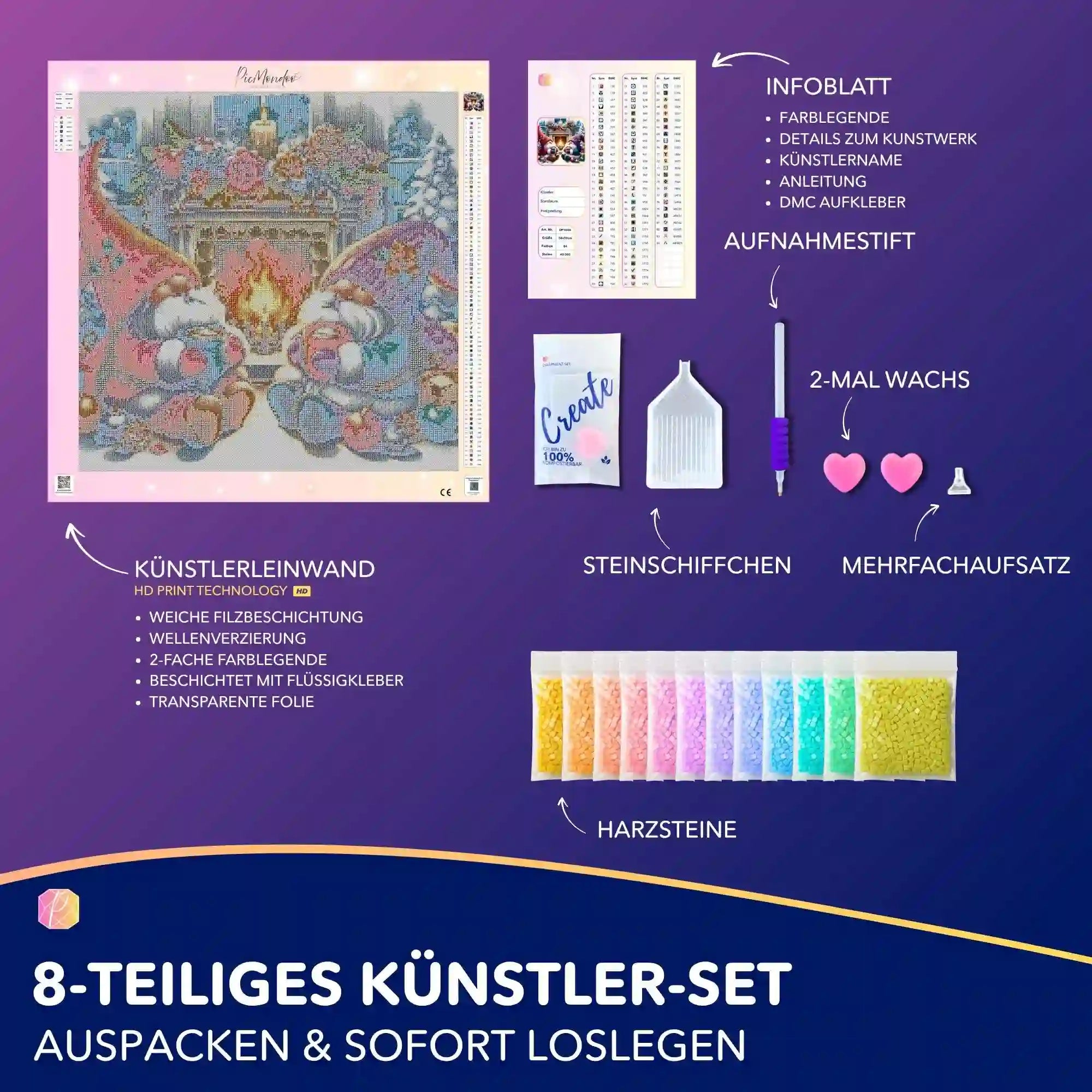 Diamond Painting 7 Tage Special - Weihnachtswichtel am Kamin
