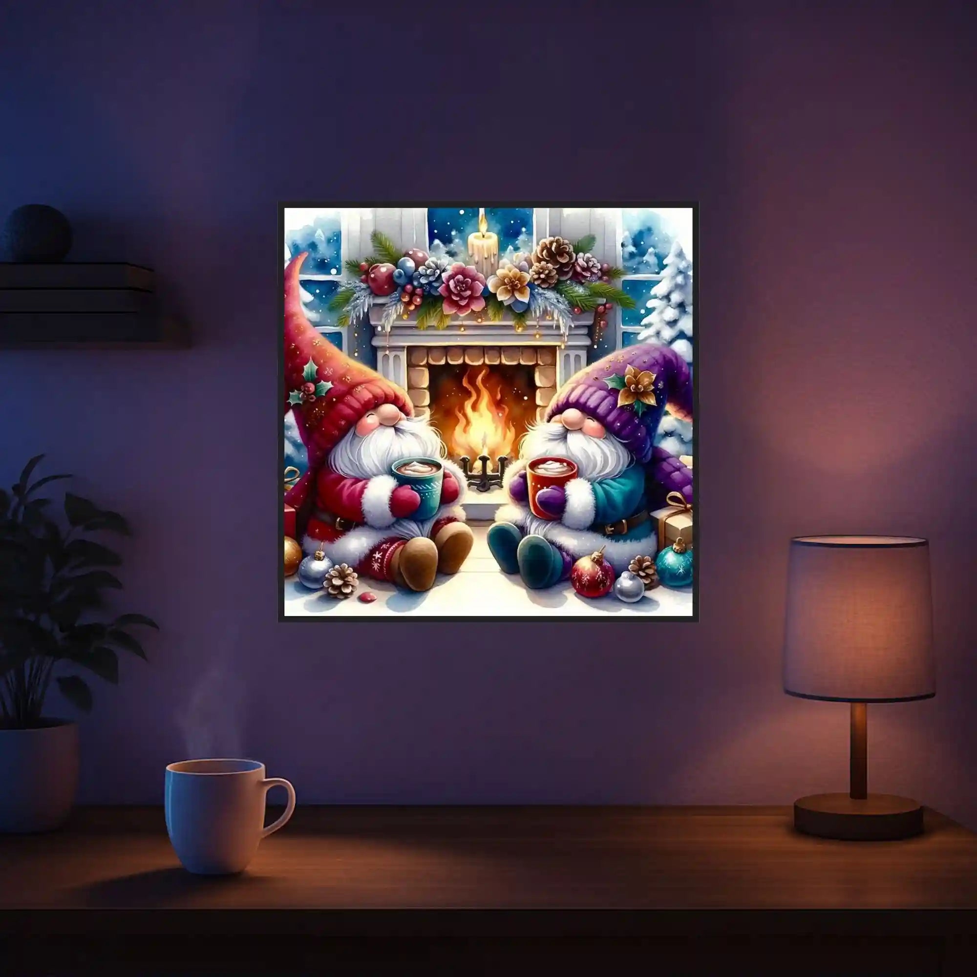 Diamond Painting 7 Tage Special - Weihnachtswichtel am Kamin
