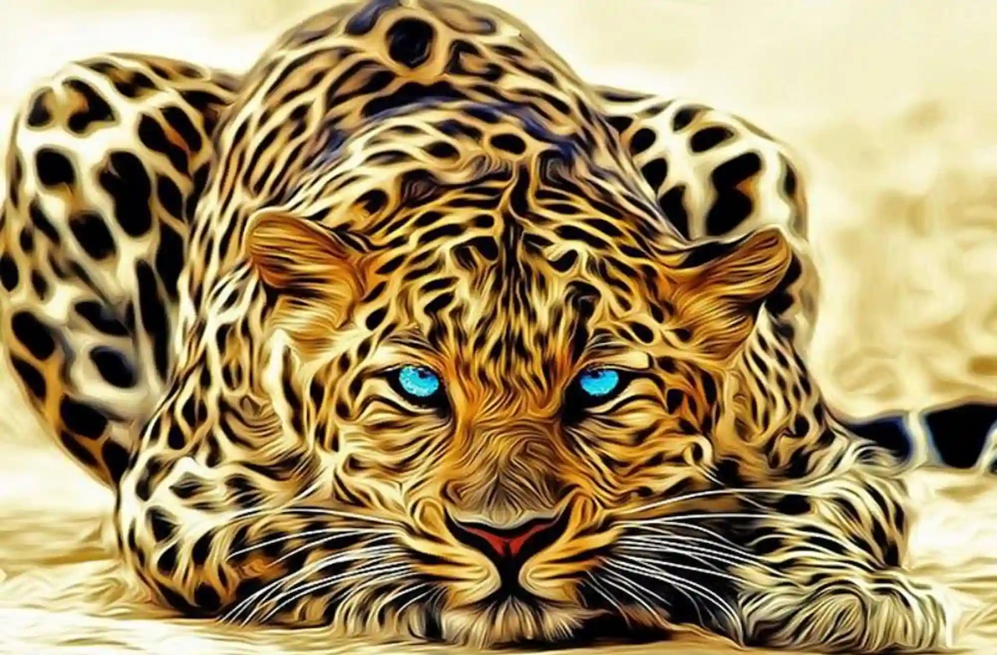 Diamond Painting - Leopard Blue Eyes MINI